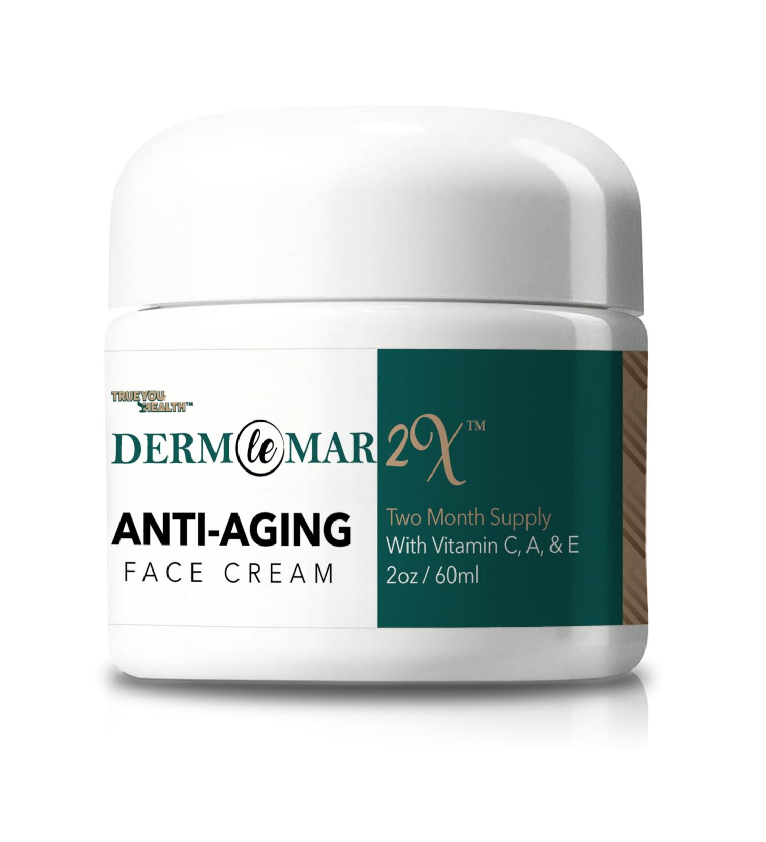 Buy Derm Le Mar 2x Anti-Aging Face Cream - 2 Month Supply | Enhanced Vitamin C A & E Formula for Healthy Collagen & Reduced Wrinkles - International Shipping - Buy Online on GoSupps.com