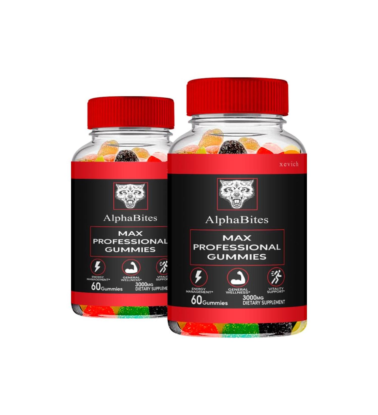 Alpha Bites Gummies - Alpha Bites Max Male Gummies (2 Pack 120 Gummies)