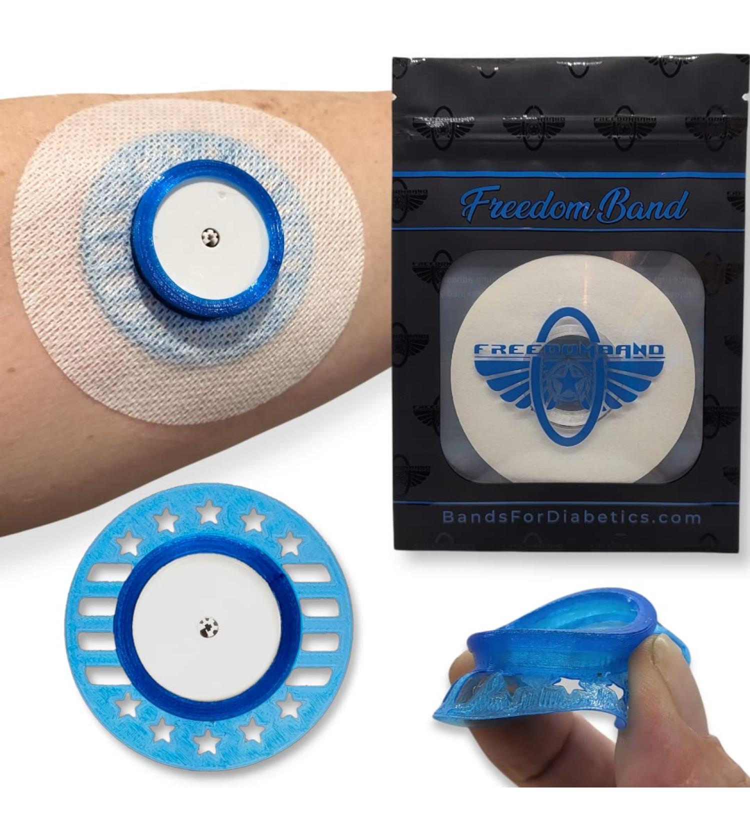 Blue Sensor Cover for Freestyle Libre 1 & 2 Transmitter - Guard Shield with Adhesive Overlay Case - Buy Online on GoSupps.com