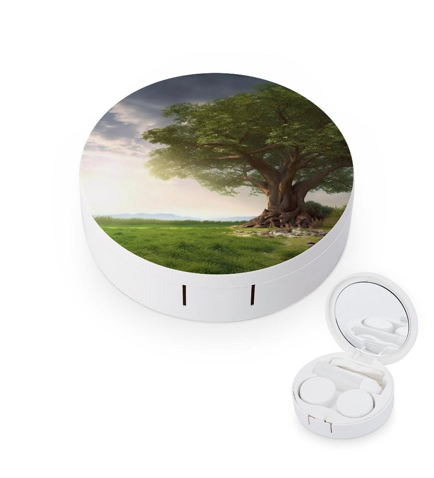 Portable Travel Contact Lens Case - Tree Branch Scenery Design | International Shipping - Buy Online on GoSupps.com