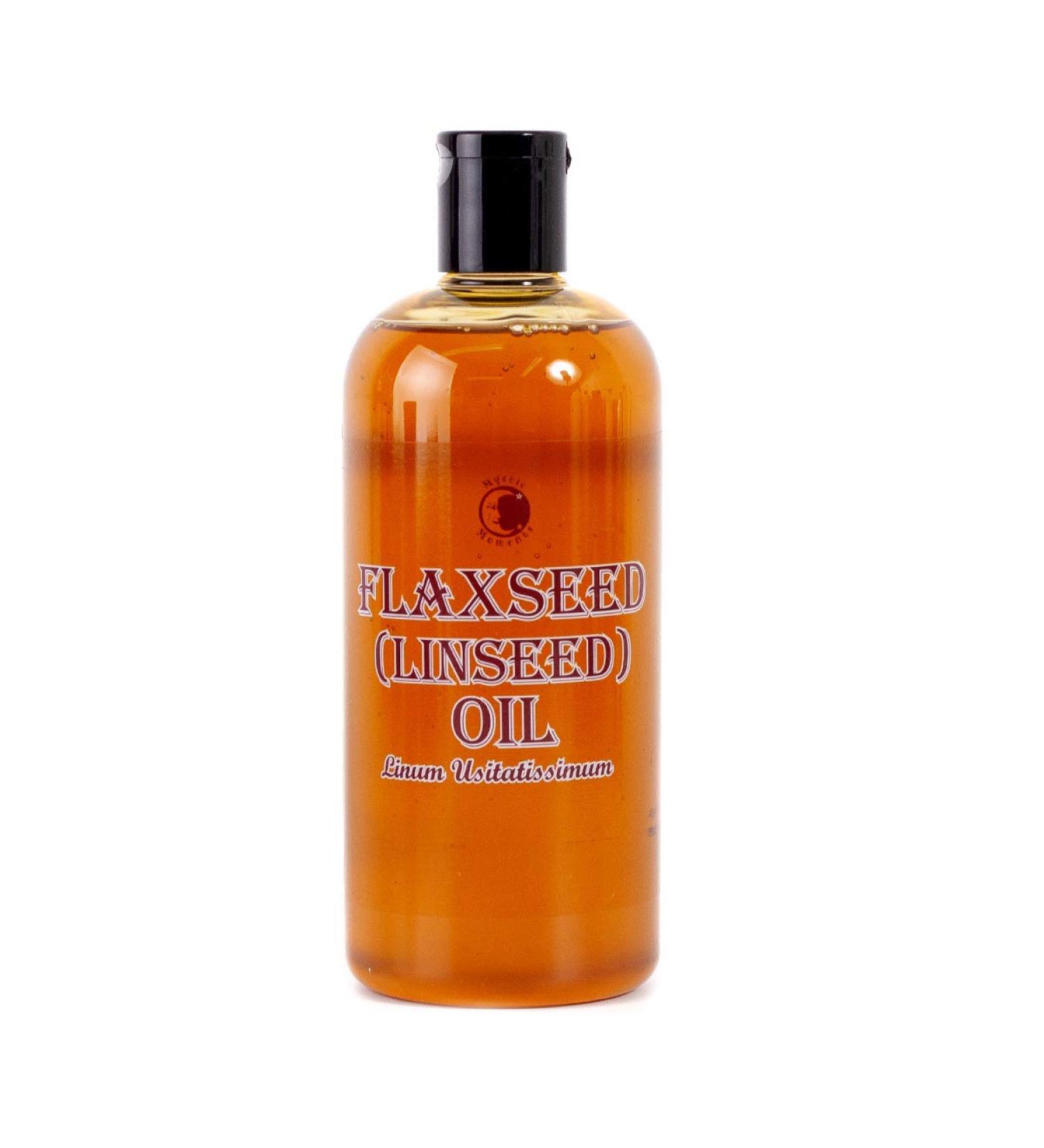 Mystic Moments | Flaxseed (Linseed) Oil - 500ml - Pure & Natural Oil Perfect for Hair Face Nails Aromatherapy Massage and Oil Dilution Vegan GMO Free