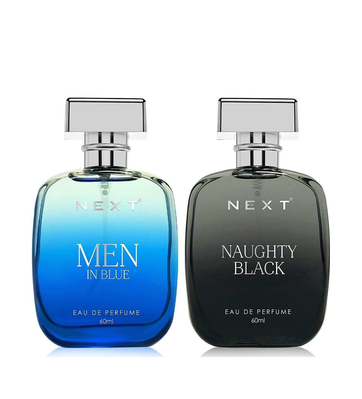 JP Next Care Men in Blue & Naughty Black Luxury Perfume for Men & Women 60ml Each | LEMON ROSE CHOCOLATE and AMBERY Scent | Long Lasting Fragrance Body Spray (Gift Set of 2) - Buy Online on GoSupps.com