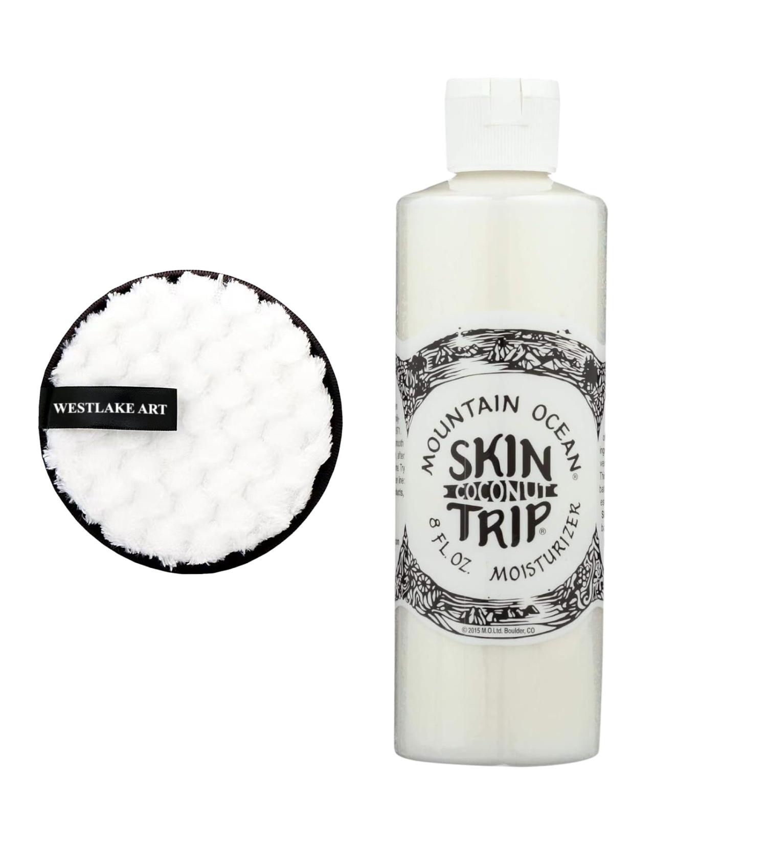 Skin Trip Coconut Moisturizer 8 Oz | Deep Hydration Body Lotion & Reusable Makeup Pads Pack of 3 - Versatile Skin Moisturizer for All Skin Types - Buy Online on GoSupps.com