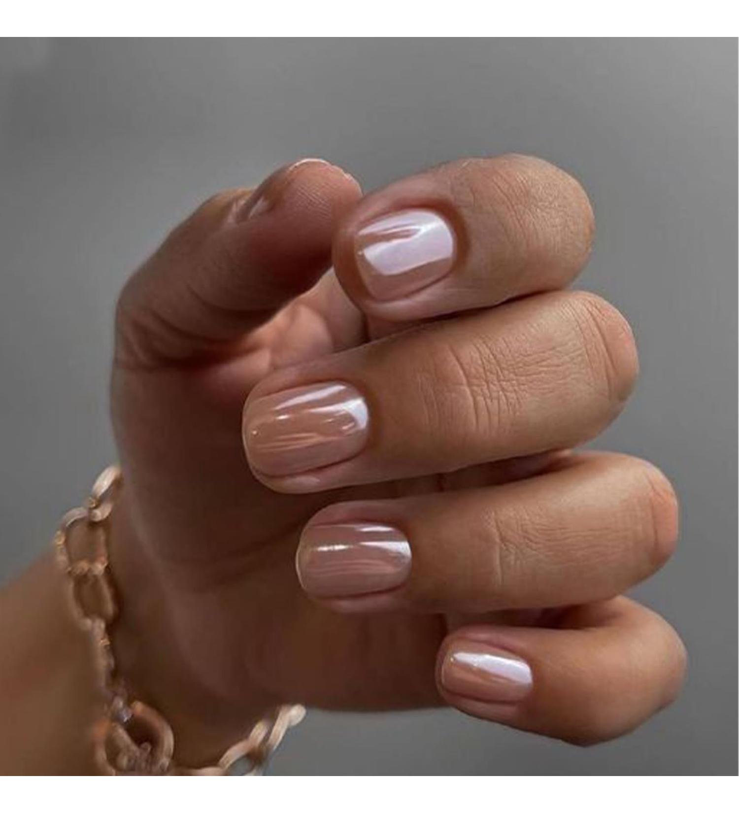 Shop Mouyouglow Short Square Nude Rosa Glaze Press On Nails | Acrylic Fake Nails with Glue | Angular Pink Fingernails Q13 - Perfect for International Shipping - Buy Online on GoSupps.com