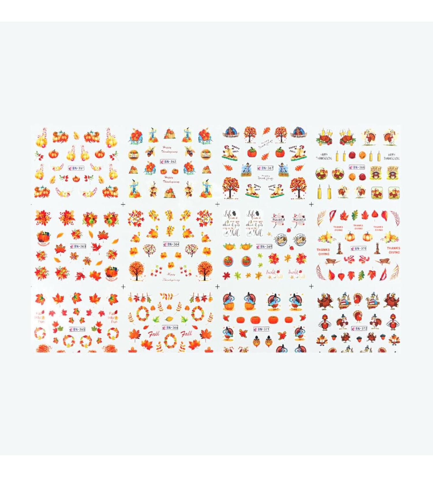 dijiusidy Nails Stickers Fashion Maple Leaf Pumpkin Decals Manicure Tools Sliders Decor Adhesive Fruit Elements Decorations 372 BN361 BN361 372 - Buy Online on GoSupps.com