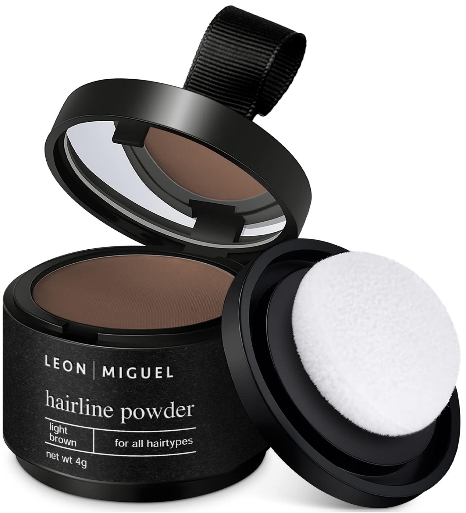 Leon Miguel Approach Powder - Waterproof Hair Concealer for Men & Women | Invisible Hair Makeup - 4G Light Brown - Buy Online on GoSupps.com