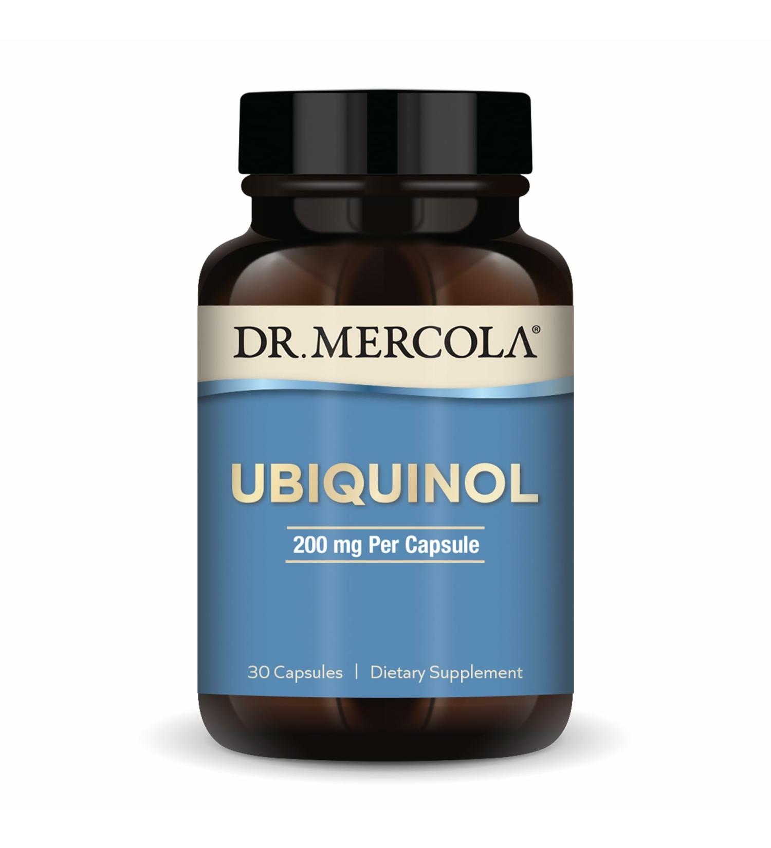 Dr. Mercola Ubiquinol - 200 mg Ubiquinol - Supports Energy Production - Antioxidant Supplement - Non-GMO Gluten-Free & Soy-Free - 30 Capsules (30 Servings) - Buy Online on GoSupps.com