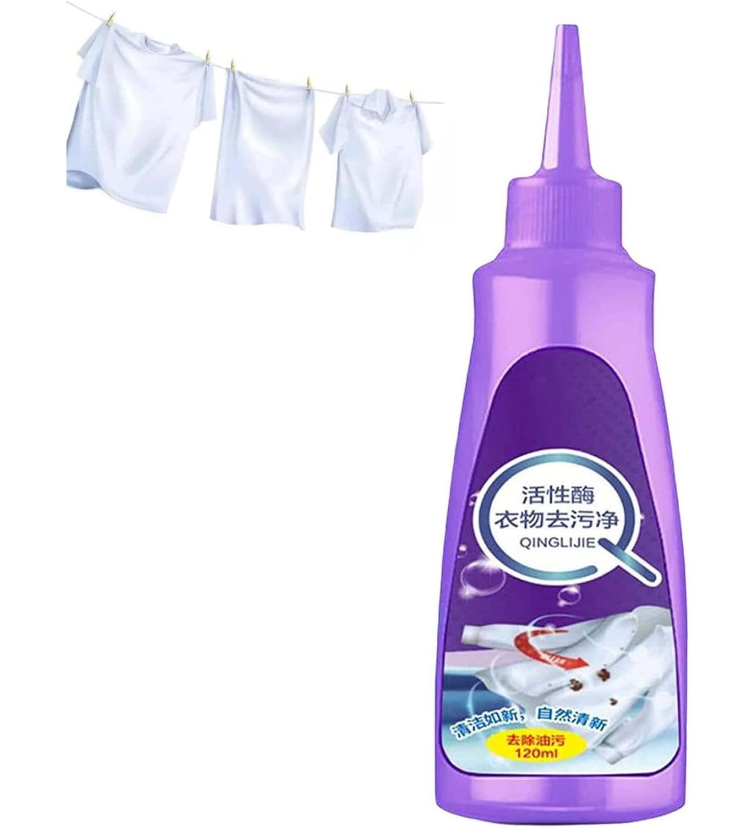 120ml Active Enzyme Clothing Stain Remover White Shirt Guardian Garment Stubborn Stain Cleaner Oil Remover Clothes Stain Remover Clothing Quick Laundry Dry Cleaner (Purple) - Buy Online on GoSupps.com