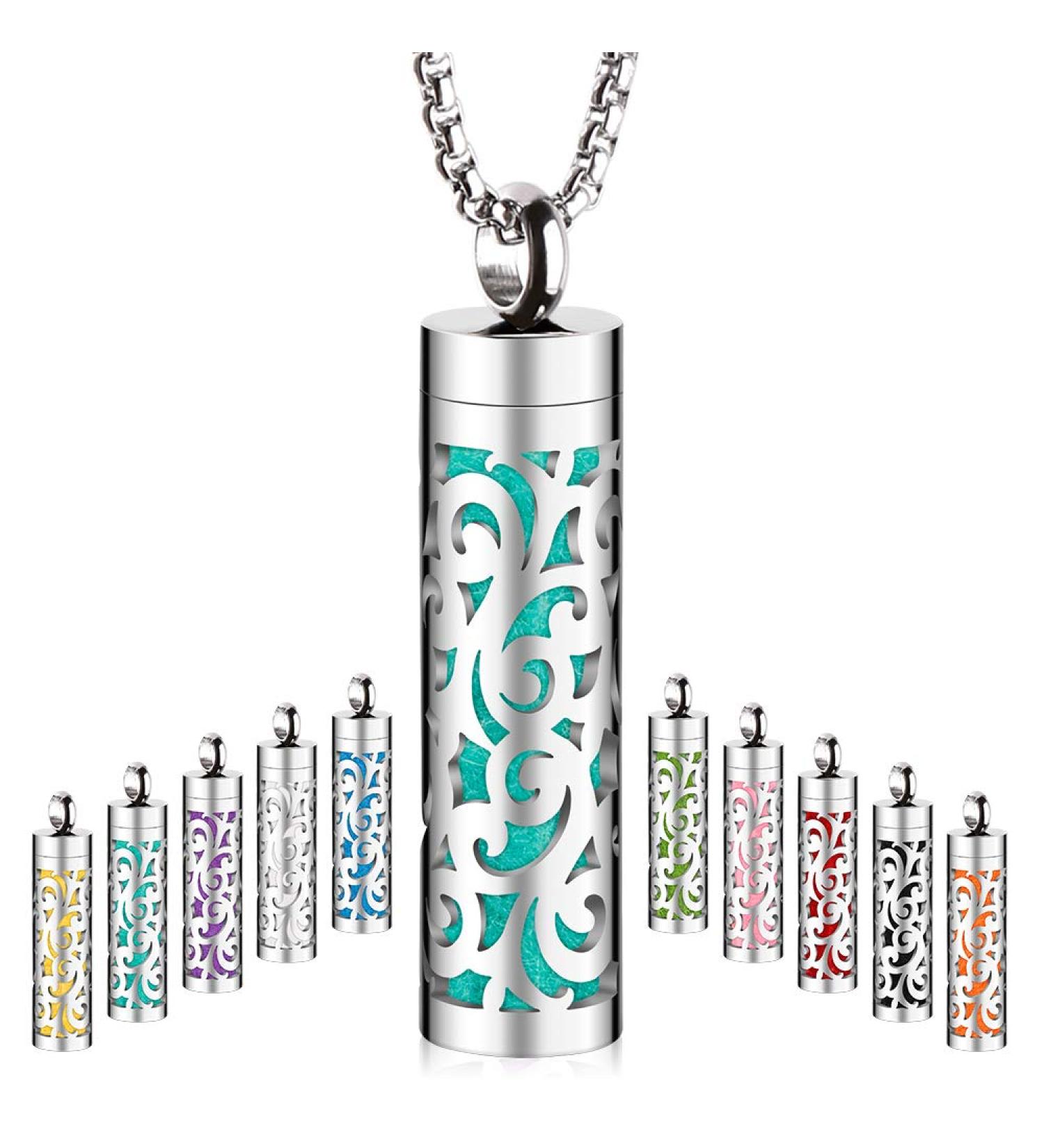 Essential Oil Necklace for Women - Aromatherapy Pendant & 316L Stainless Steel Diffuser Jewelry Gift - Buy Online on GoSupps.com