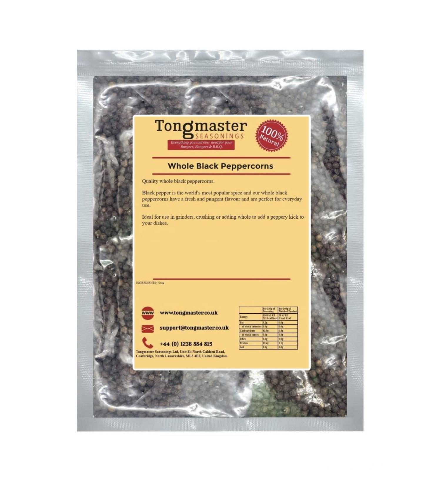 Whole Black Peppercorns - 500g Black Peppercorns 500 g