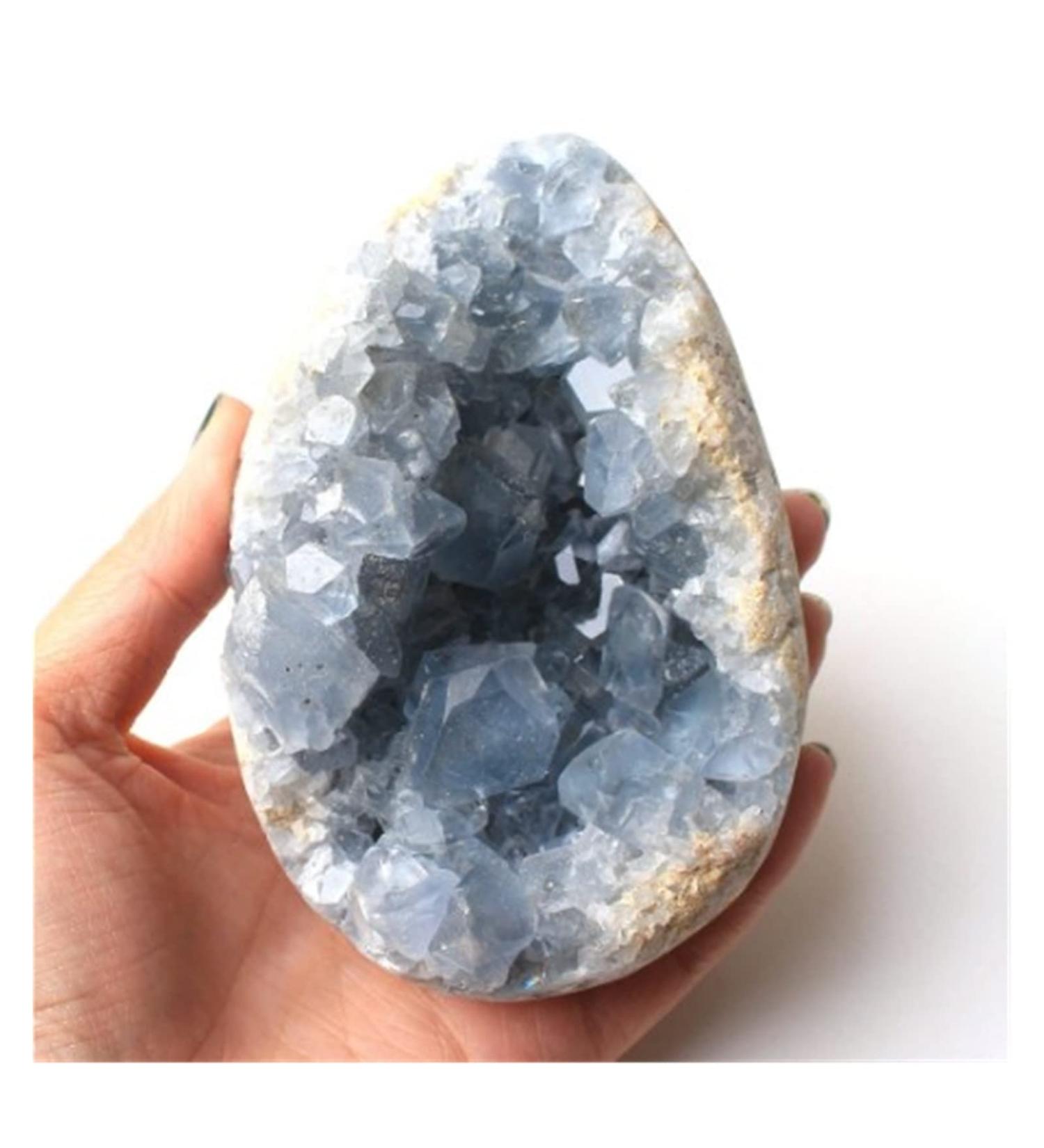 1PC 30-200g Madagascar Natural Celestite Crystal Druzy Cluster Sky Blue Geode Specimen Home Decor Exorcise Evil Spirits Money Drawing Jaspery Shop Company Town House Crystal Cluster (Color : 290-310g - Buy Online on GoSupps.com