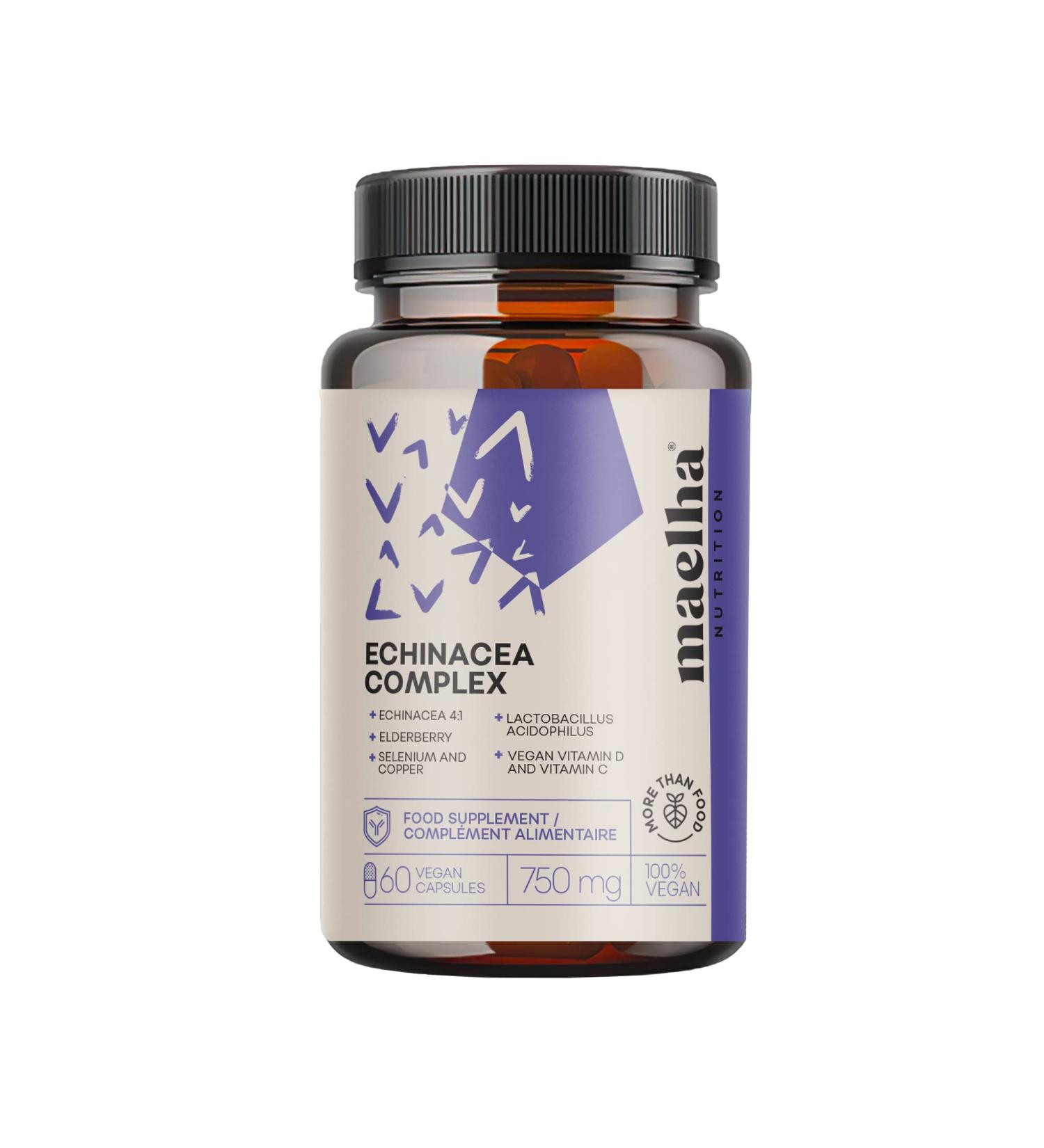 Echinacea Immune Complex | Boost Immunity with Echinacea Elderberry & Vitamins C&D | 60 Natural Capsules - Buy Online on GoSupps.com
