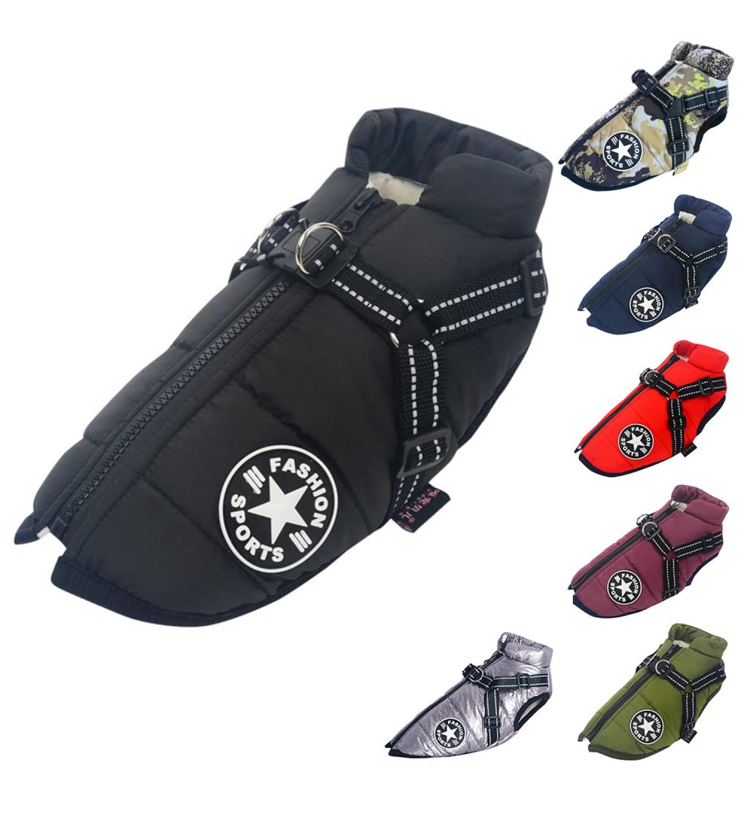 Waterproof Dog Vest & Coat - Warm Soft Winter Dog Harness | 9 Colors Available - Buy Online on GoSupps.com