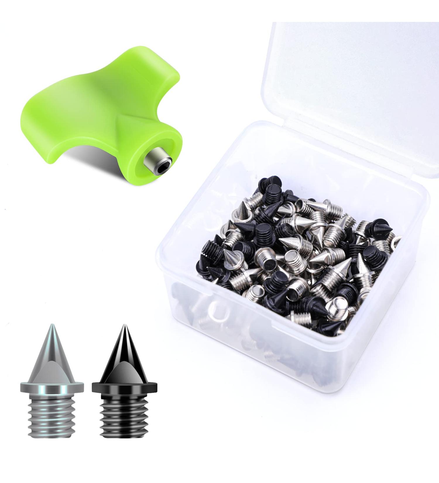 Lejof 1/4 Inch Track Spikes Set - 120 Alloy Steel Replacements with Spike Wrench - 60 Black + 60 Silver - Ideal for Sports Running Shoes - Buy Online on GoSupps.com