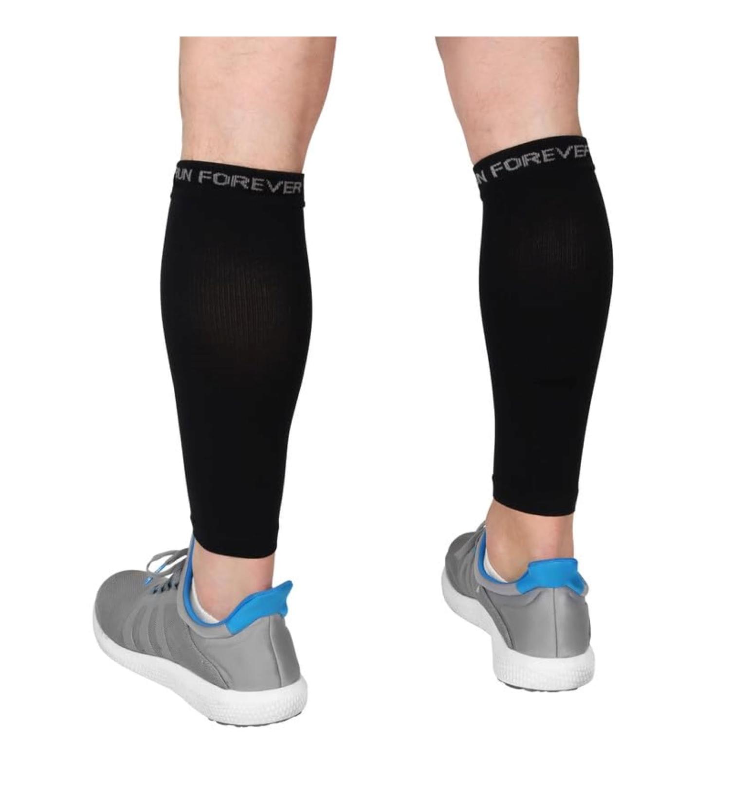 Waden Compression Stockings for Men & Women - Footless Leg Cuffs for Shin Splints & Varicose Veins - Black XL - International Shipping Available - Buy Online on GoSupps.com
