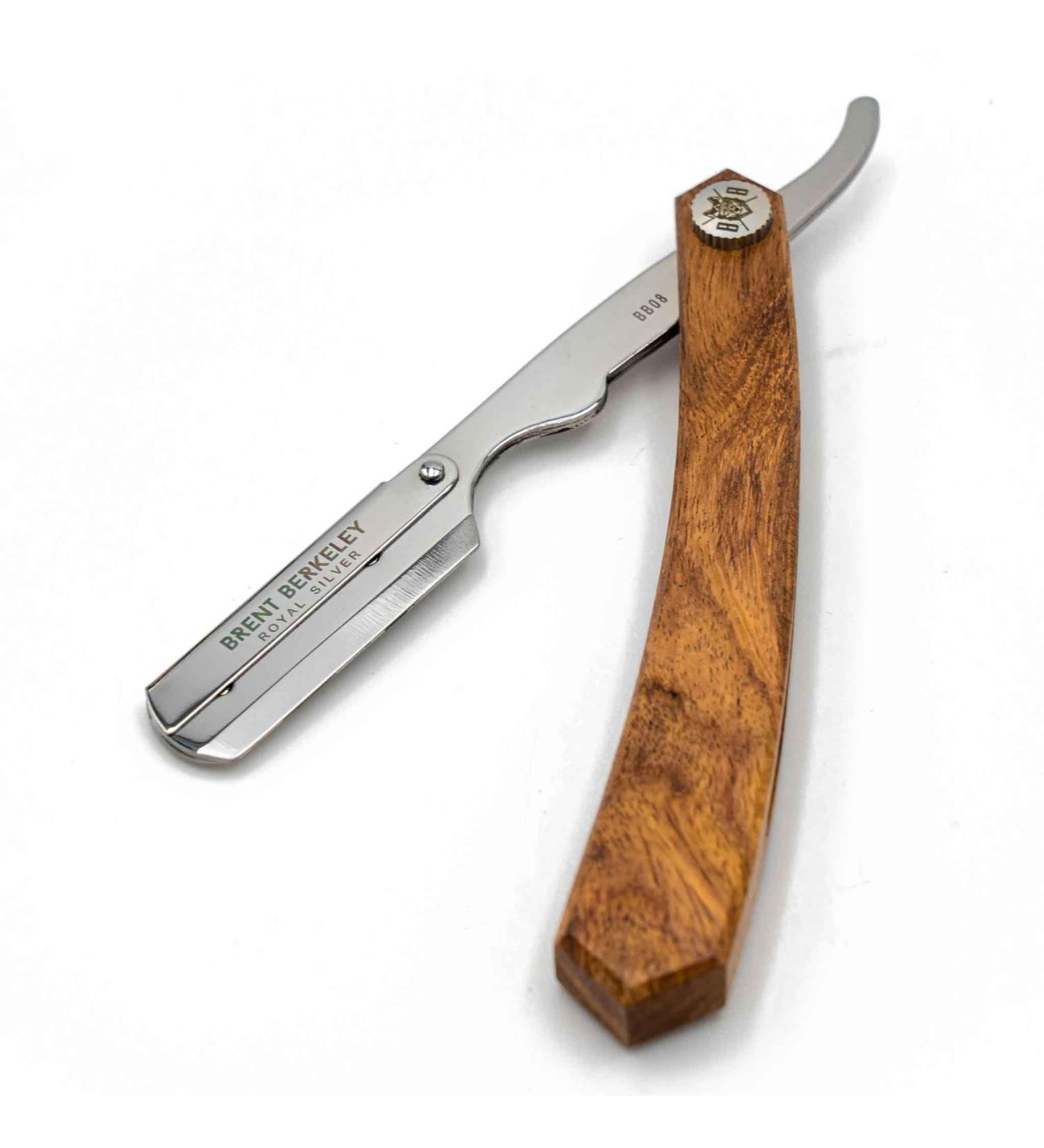 Brent Berkeley Men's Royal Silver Razor - Classic Open Razor for Beard Grooming | Durable Stainless Steel - Reduces Skin Irritation - Buy Online on GoSupps.com