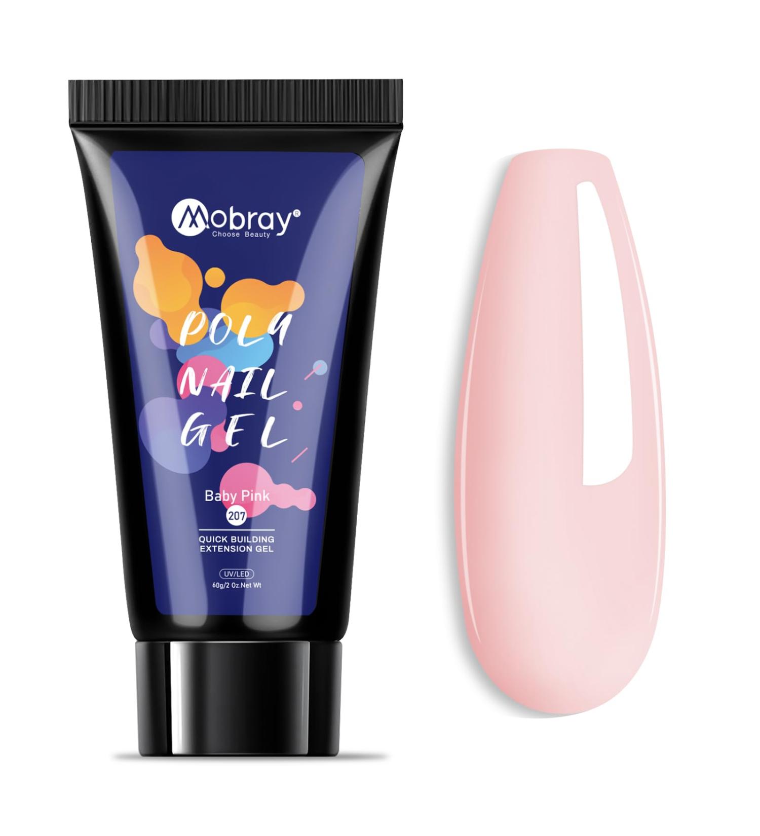 Mogray Poly Nails Gel Starter Set - 60ml Jelly Nude Apricot Pink | DIY Nail Design Extension Kit - Buy Online on GoSupps.com