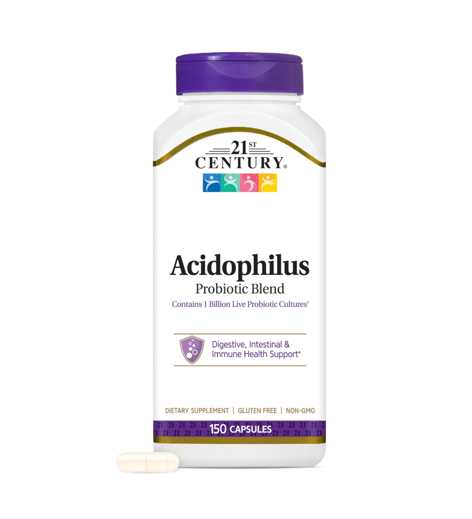 21st Century Acidophilus Probiotic Blend Capsules, 150 Count 150 Count (Pack of 1) - Buy Online on GoSupps.com
