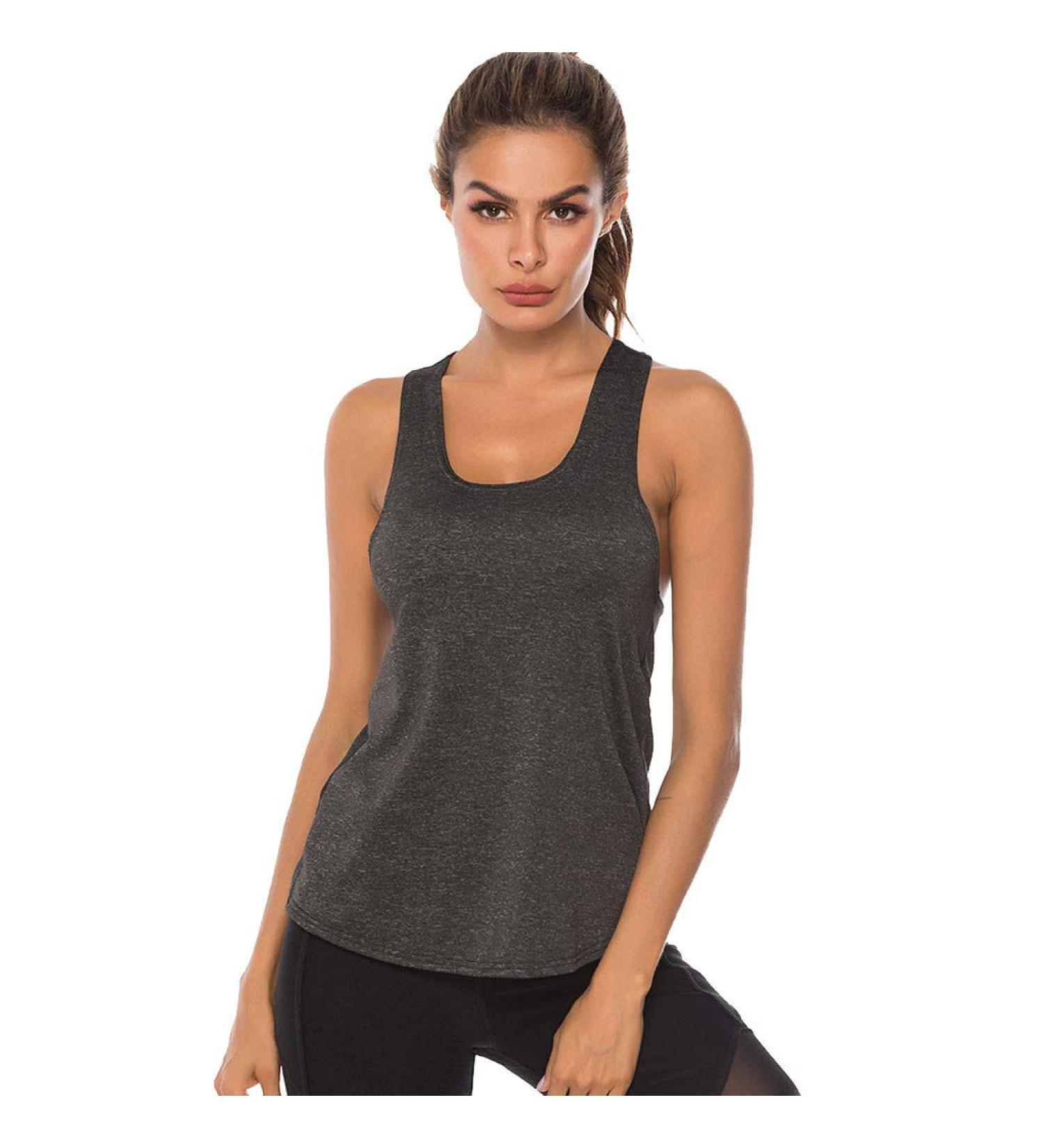 Xia&Han Womens Solid Undershirt Cami Yoga Tank Sleeveless Tops Quick Dry Vest Blouse Shirts Activewear Dark Gray - Buy Online on GoSupps.com
