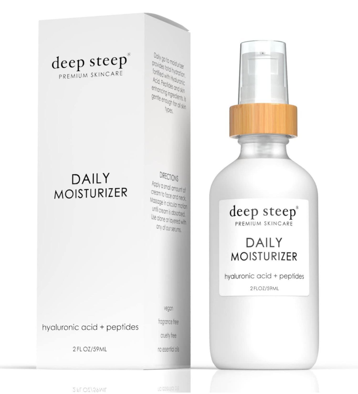 Deep Steep Daily Face Moisturizer 2 oz Hydrating Cream With Hyaluronic Acid Glycerin Rosehip & Sunflower Oil Vegan Clean Beauty Skincare Soft & Healthy Skin Daily Moisturizer 1 Fl Oz (Pack of 1) - Buy Online on GoSupps.com