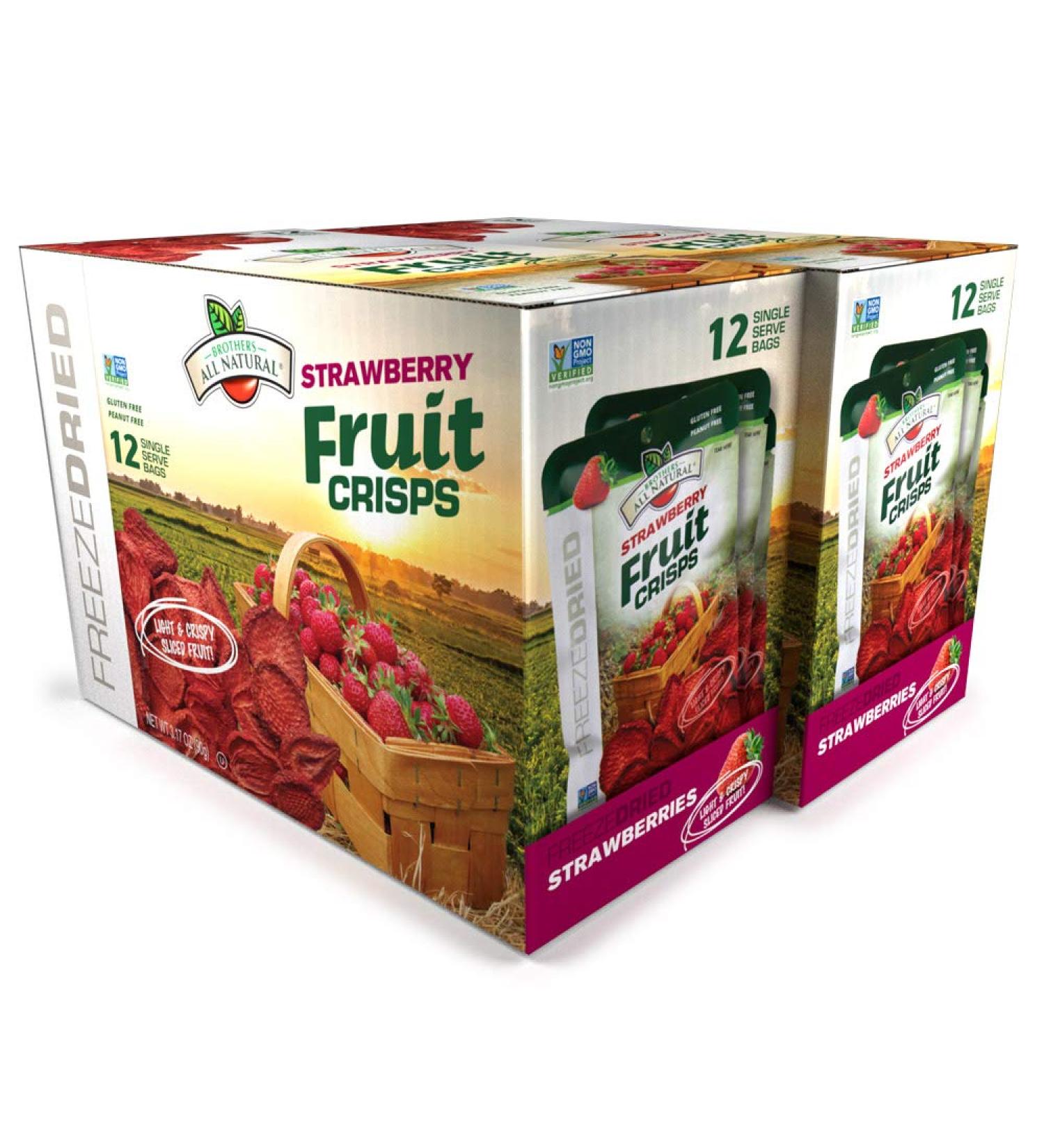 Brothers-ALL-Natural Strawberry Fruit Crisps - 24 Pack (0.26 oz each) | Healthy Snack - Buy Online on GoSupps.com