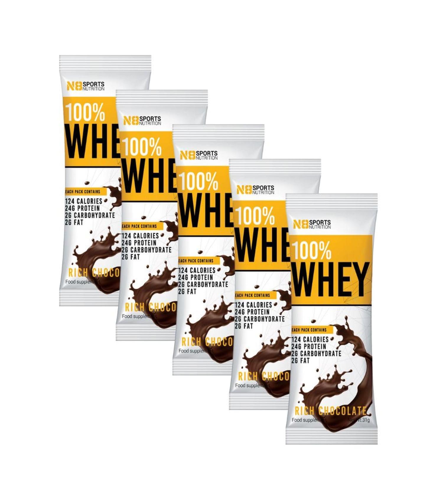 5x Whey Whey Protein 100% - Chocolate (31g) - Buy Online on GoSupps.com