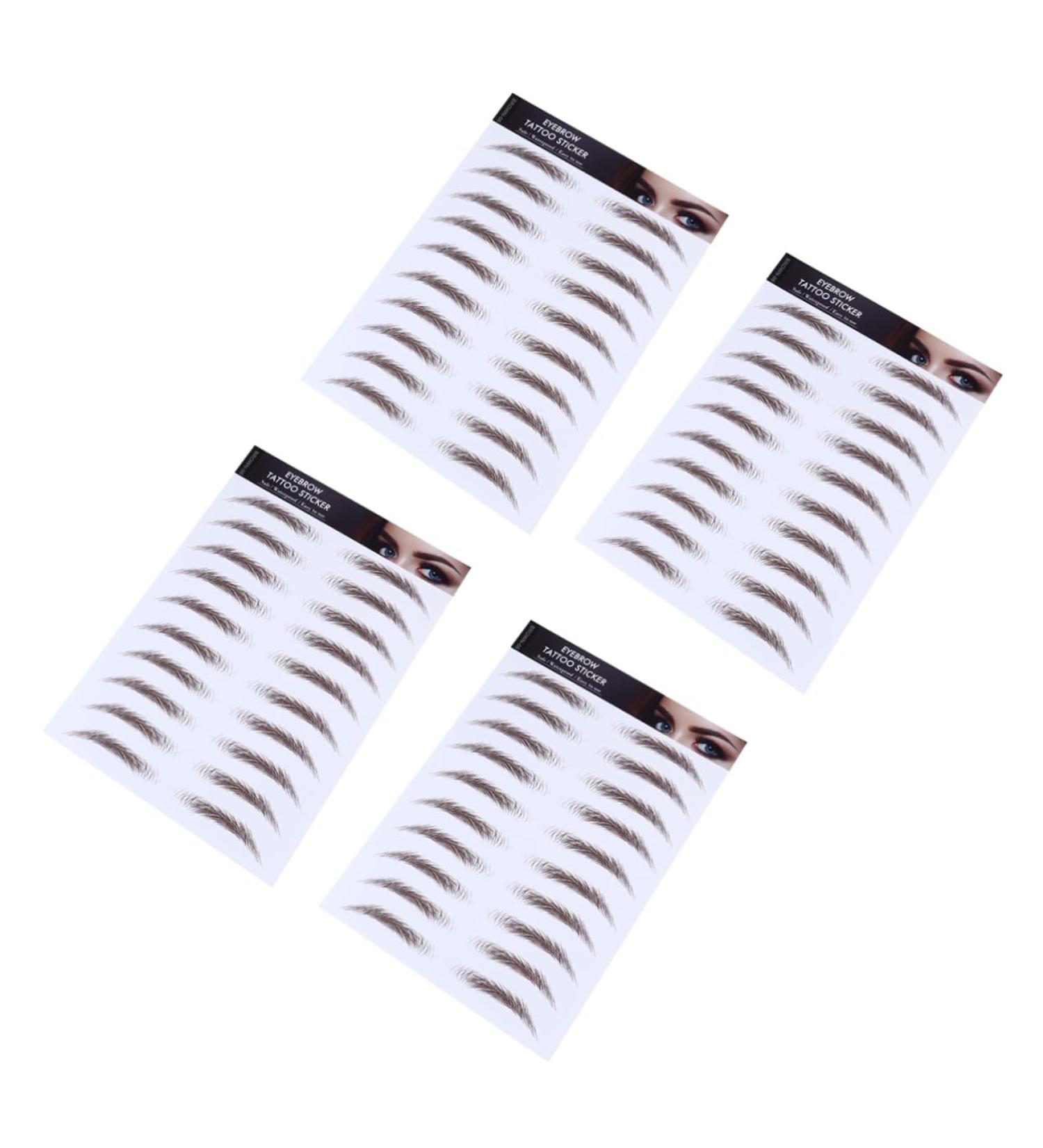 IWOWHERO Fake Eyebrow Stickers 4pcs Waterproof Imitation Tattoos Natural Stimulation Peel Hair- Transfers Men Hair-like Like - Buy Online on GoSupps.com