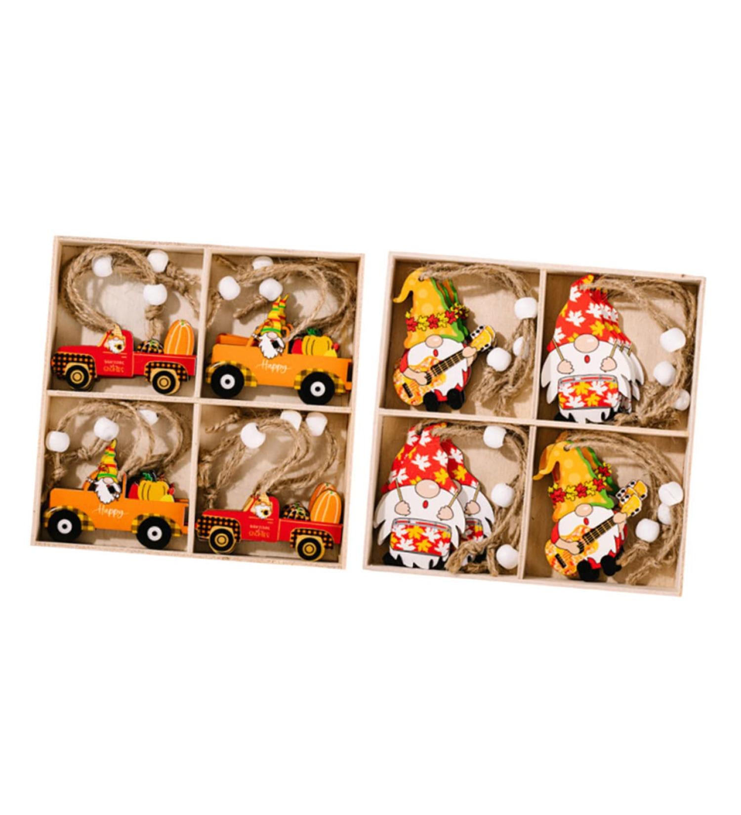 Zerodeko Hanging Gnomes Pendant 2 Boxes Thanksgiving Pendant Wood Gnome Cutouts Creative Gnome Pendant Delicate - Buy Online on GoSupps.com