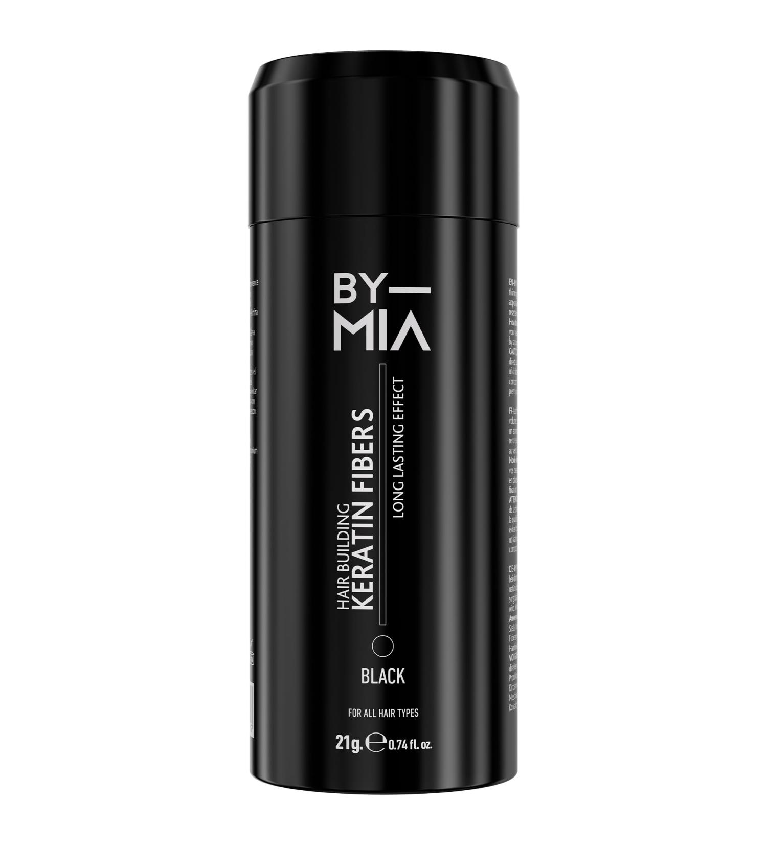 BY MIA Hair Building Keratin Fibres Black 21g | Hair Fibres for Thinning Hair | Hair Thickener Powder Fiber | Hair loss Concealer for Women & Men - Buy Online on GoSupps.com