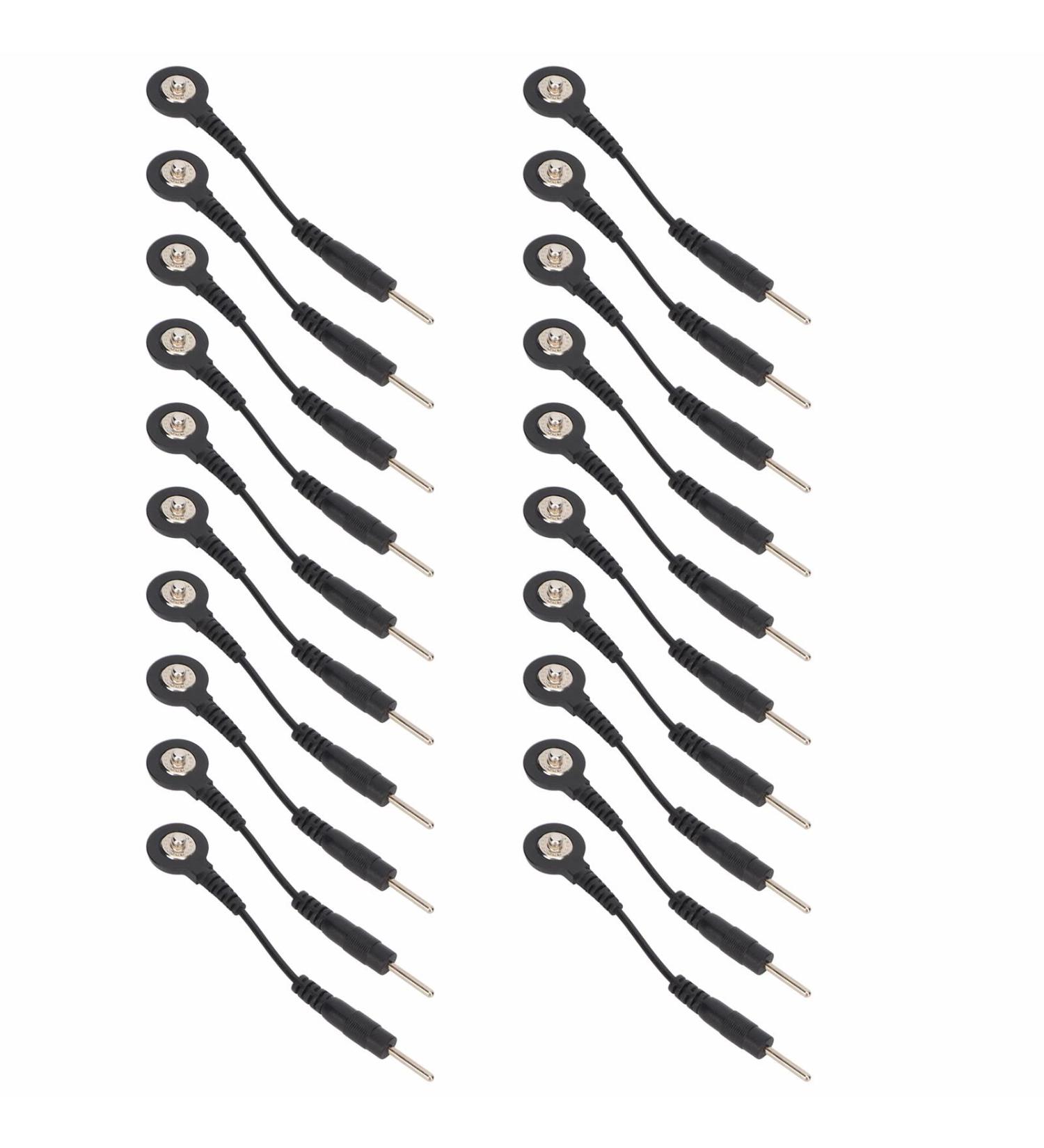 20 Pieces Snap Electrode Cable for TENS Device - 5cm Black Electrode Wires - High-Quality International Shipping - Buy Online on GoSupps.com