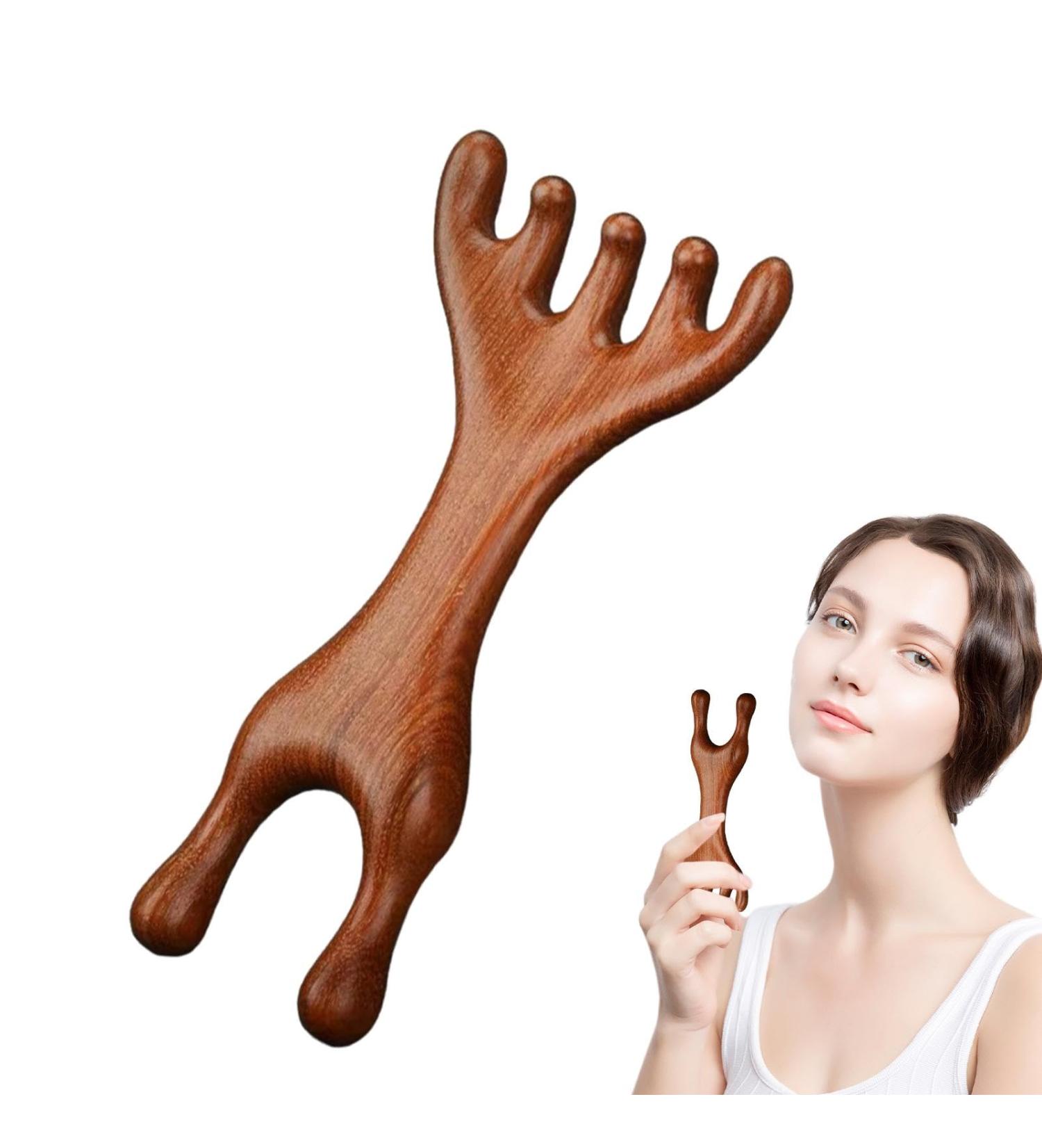 Peigne en bois de santal Grattoir nasal en bois de cerf Grattoir nasal en bois de santal tendance en bois de cerf dents larges Peigne grenouille en bois de cerf - Buy Online on GoSupps.com