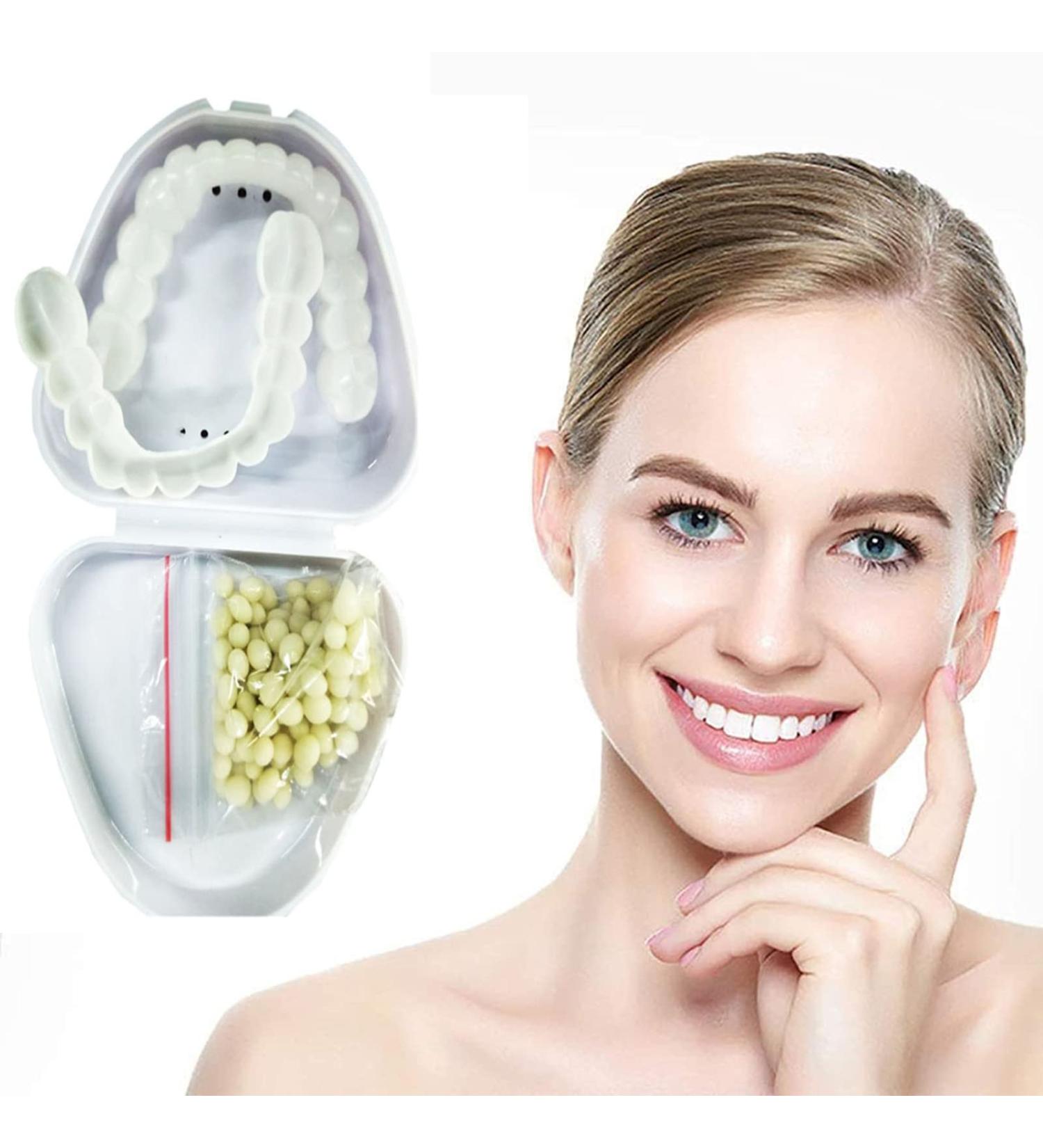 Brigtviee Instant Veneers - 2 Pairs Temporary Cosmetic Teeth for Men & Women | Provisional Dentures & Tooth Whitening - Buy Online on GoSupps.com