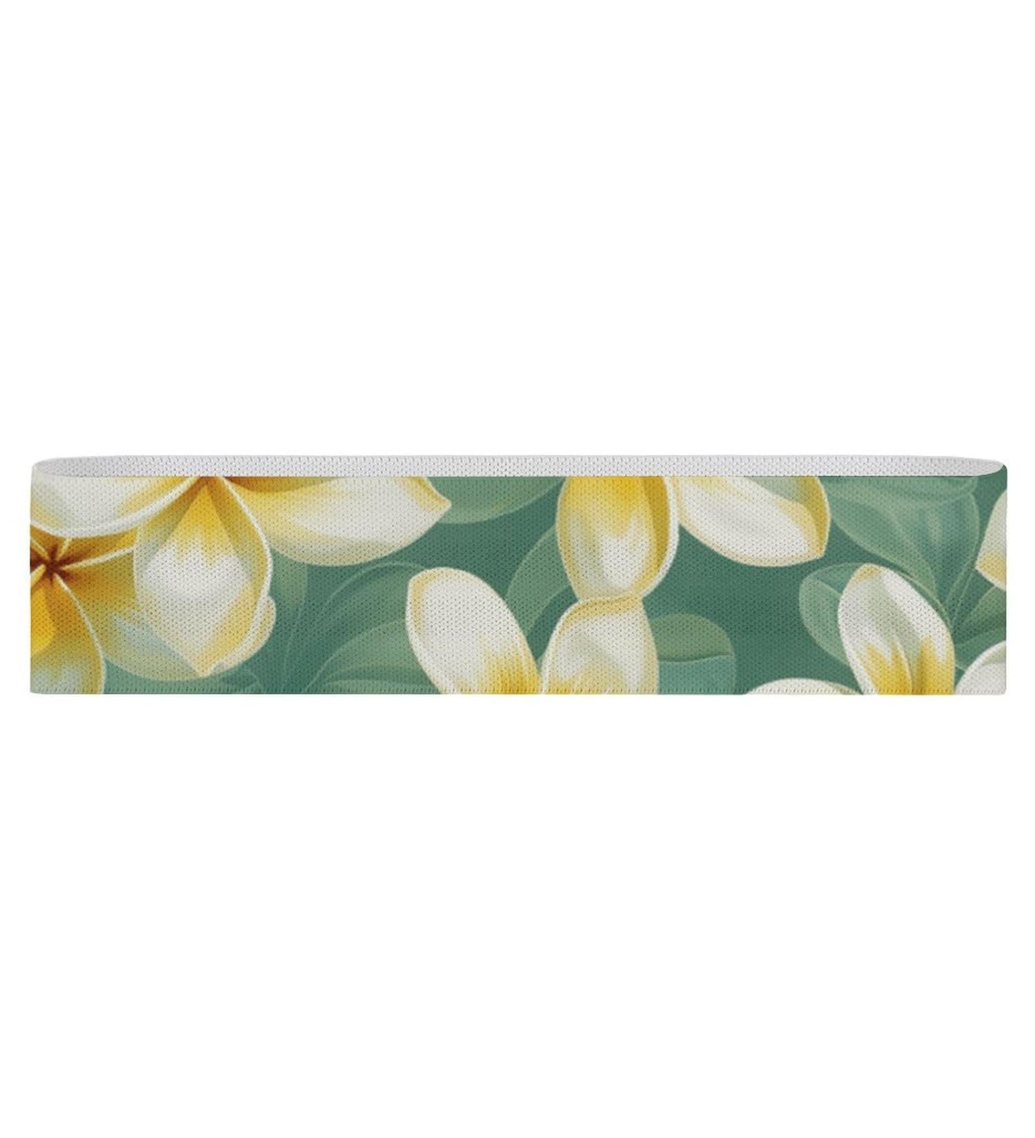 White Plumeria Resistance Bands - Fabric Exercise Bands for Fitness | International Shipping - Buy Online on GoSupps.com