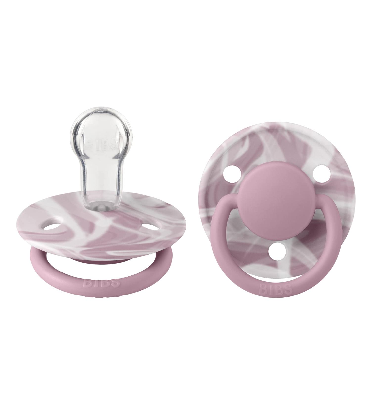 Buy BPA-Free Tie Dye Bibs de Lux Pacifiers (2-Pack) - Symmetrical Nipple Silicone for 0-6 Months - Made in Denmark | Heather White - Buy Online on GoSupps.com