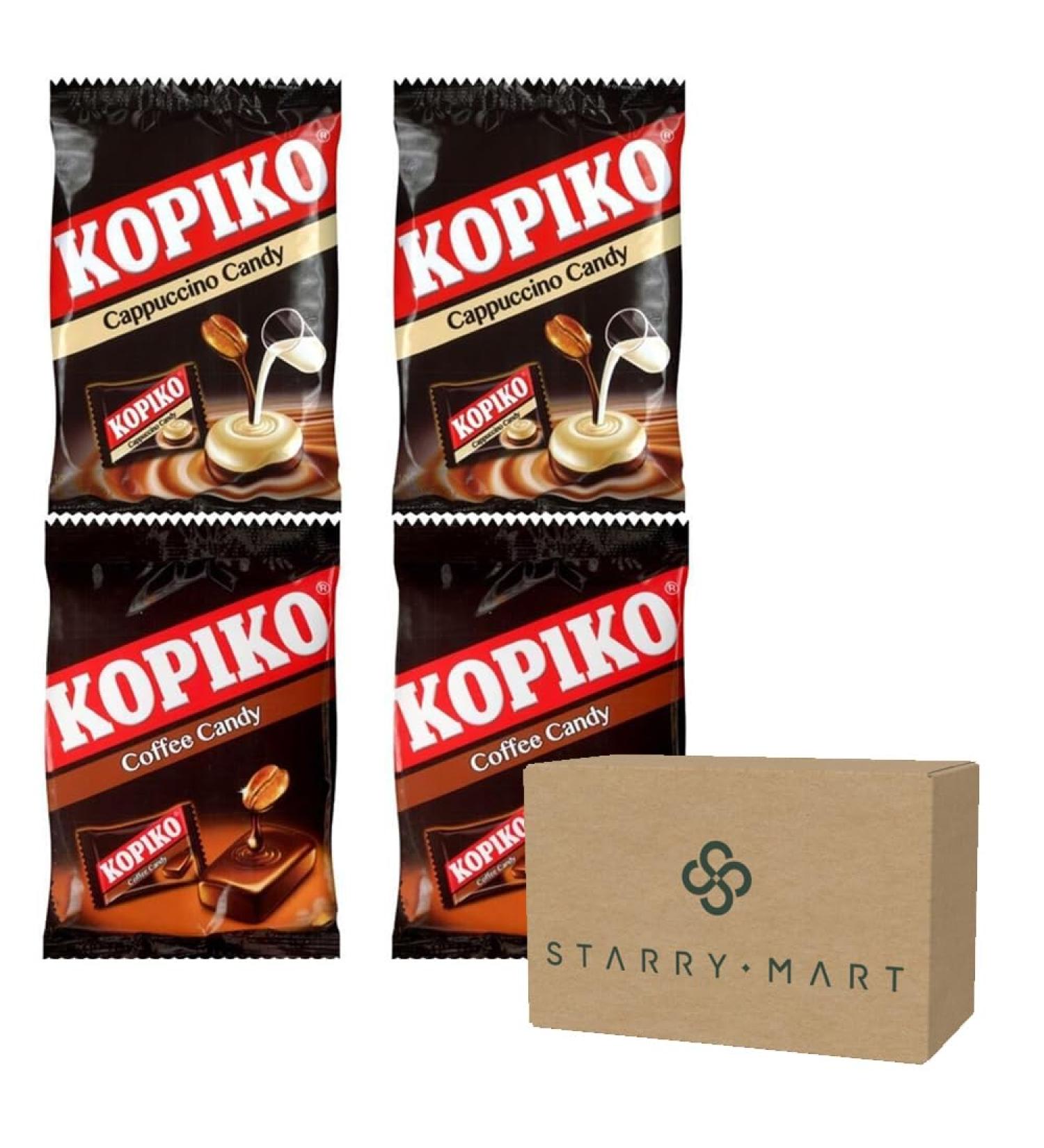 Kopiko Coffee Hard Candy Snacks - Original & Cappuccino Flavour 100g by Starry Mart (Pack of 4) (Original Coffee x 2 & Cappuccino x 2) - Buy Online on GoSupps.com