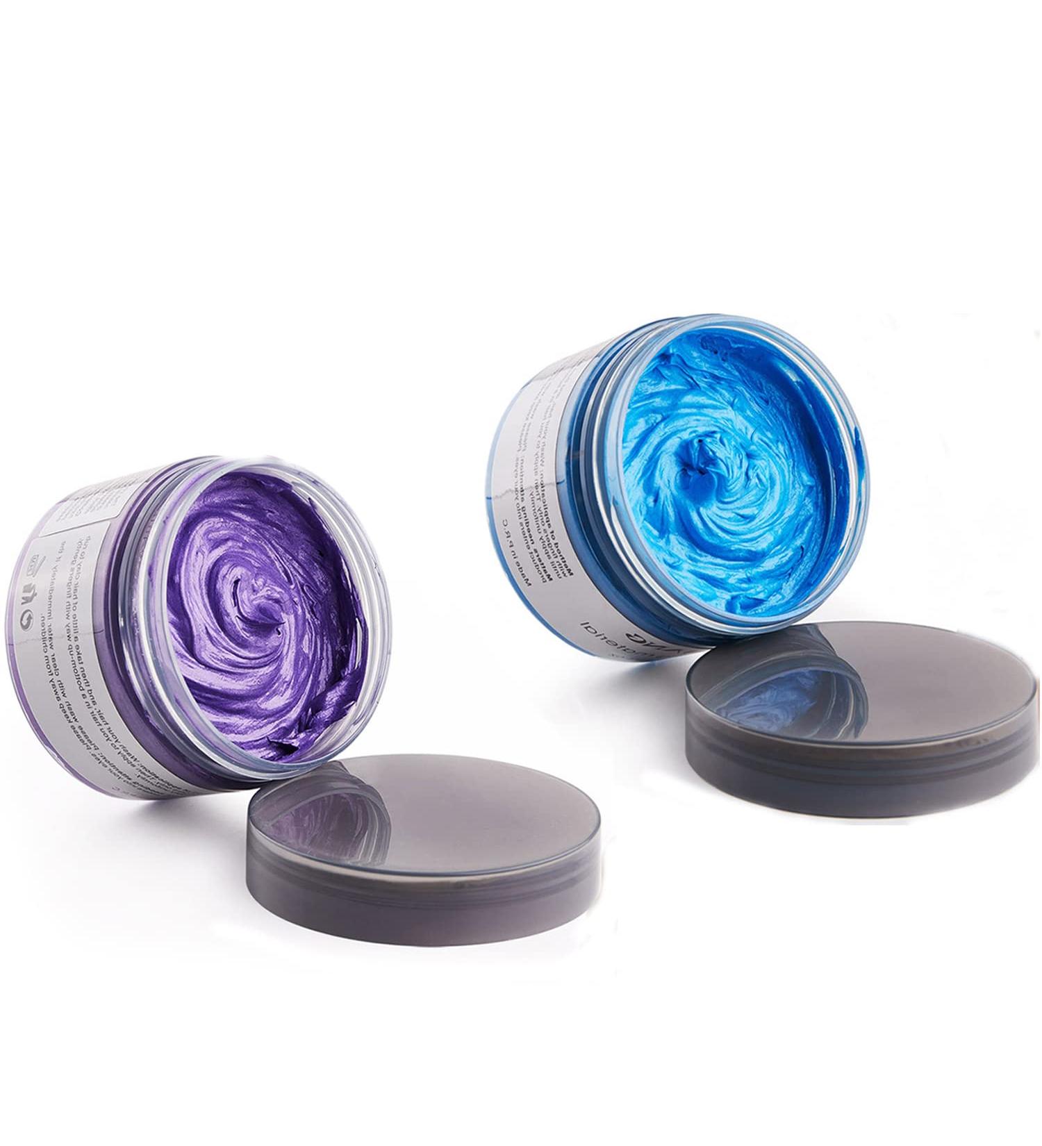 Bituforu Wax Temporary Blue Purple 4 23 Ounces Hair Dye for Party Cosplay & Halloween Blue and purple - Buy Online on GoSupps.com