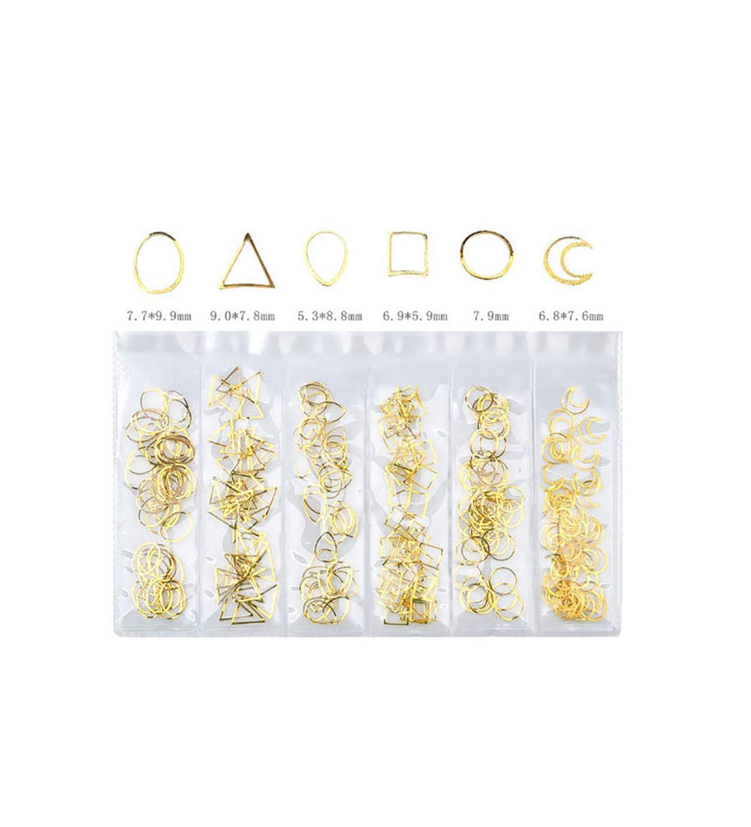 heaven2017 Chic Mixed Hollow Geometric Metal Frame Nail Art DIY Decor Rivet Manicure Tool 6# - Buy Online on GoSupps.com