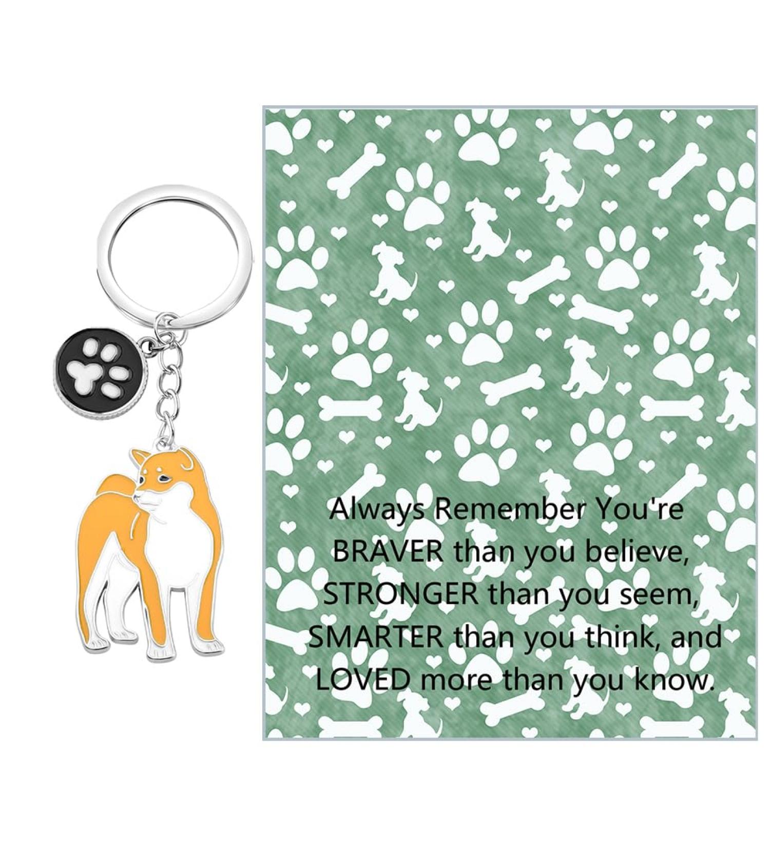 ENSIANTH Dog Keychain - Perfect Gift for Dog Lovers | Puppy Paw Print Keyring for Dog Owners - Ideal for Moms & Dads | Akita & More - Buy Online on GoSupps.com