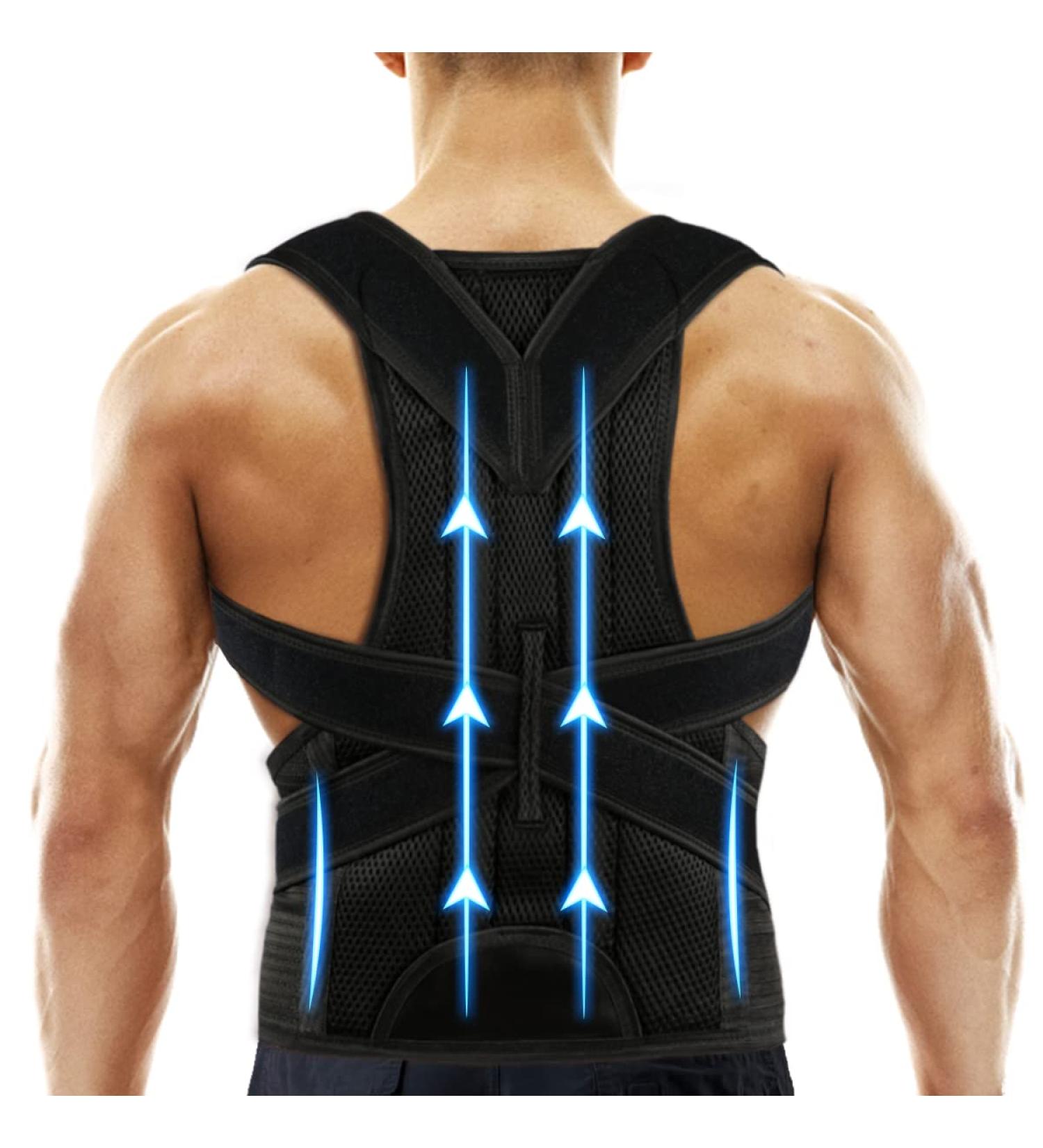 Adjustable Back Brace Posture Corrector for Women and Men - Relief for Waist, Back, and Shoulder Pain - Breathable, Lumbar Support - Improve Posture (Size L 33-37) - Buy Online on GoSupps.com