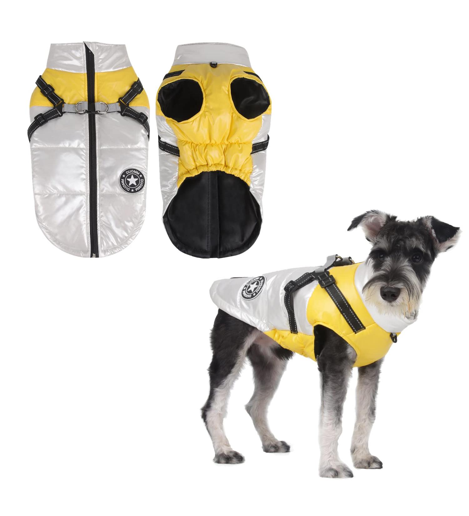 Winter Waterproof Dog Jacket - Warm Reflective Vest for Small & Medium Dogs (M White) | Windproof Cold Weather Dog Coat - Buy Online on GoSupps.com