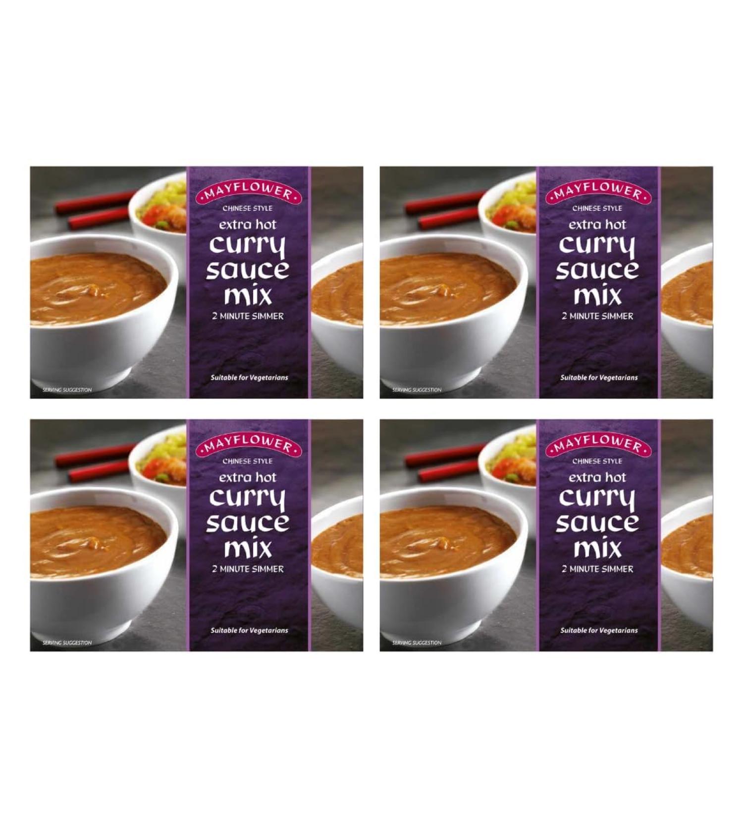 Curry Sauce Bundle Containing Mayflower Chinese Style Curry Extra Hot Sauce 255g (4 Pack) - Buy Online on GoSupps.com