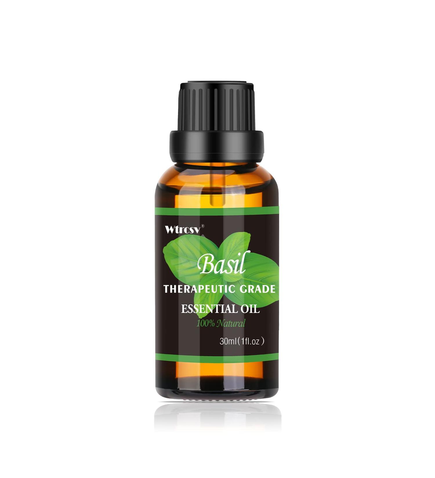 Basil Essential Oil - 100% Natural Aromatherapy Oil for Diffusers Humidifiers Massage Skin & Hair Care | 1.01 fl oz - Buy Online on GoSupps.com