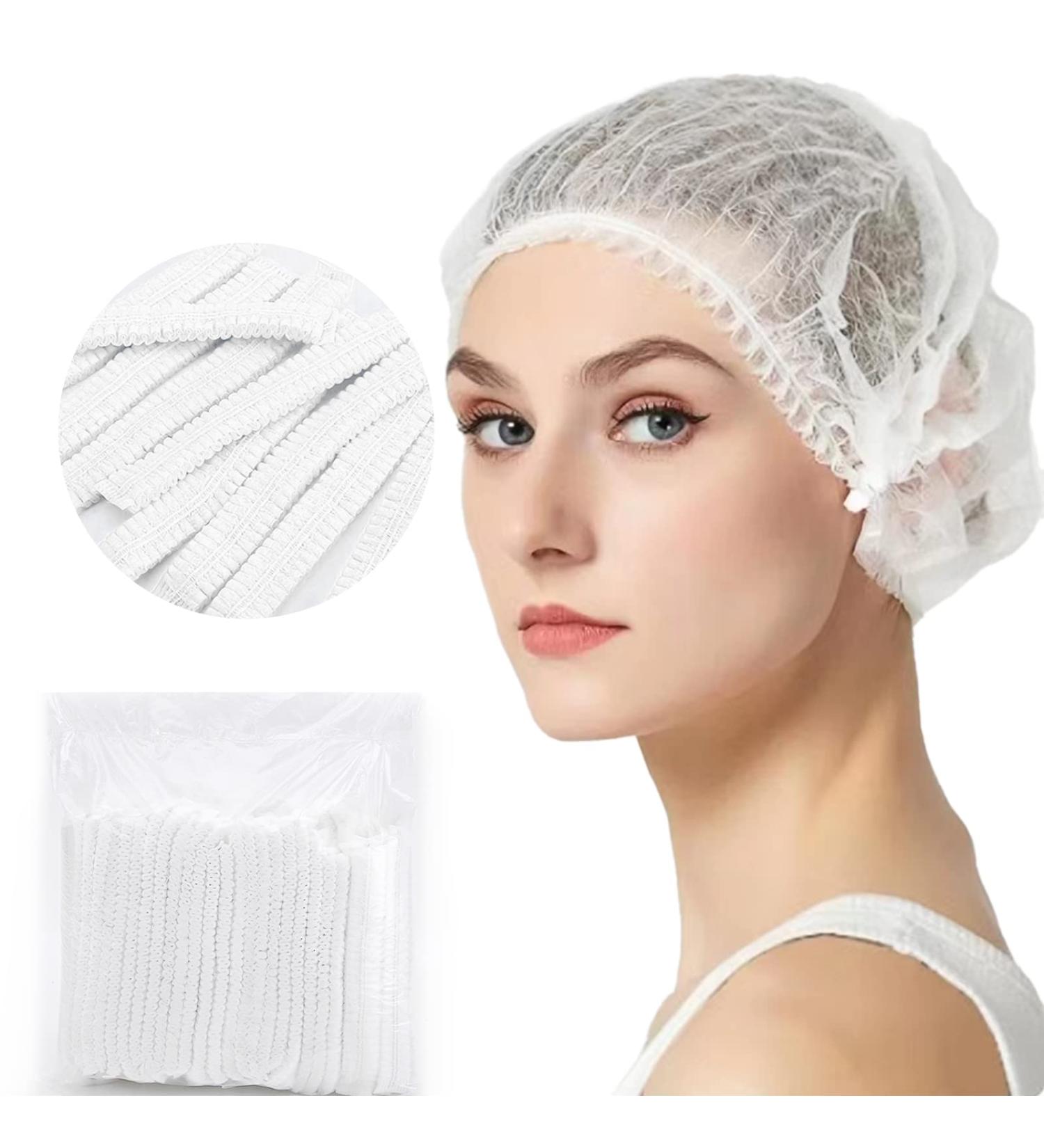 ZXFUTURE 50 Pack White Disposable Bouffant Caps with Swivel Headbands - Ideal for Sleeping, Food Service, Personal Care - Buy Online on GoSupps.com
