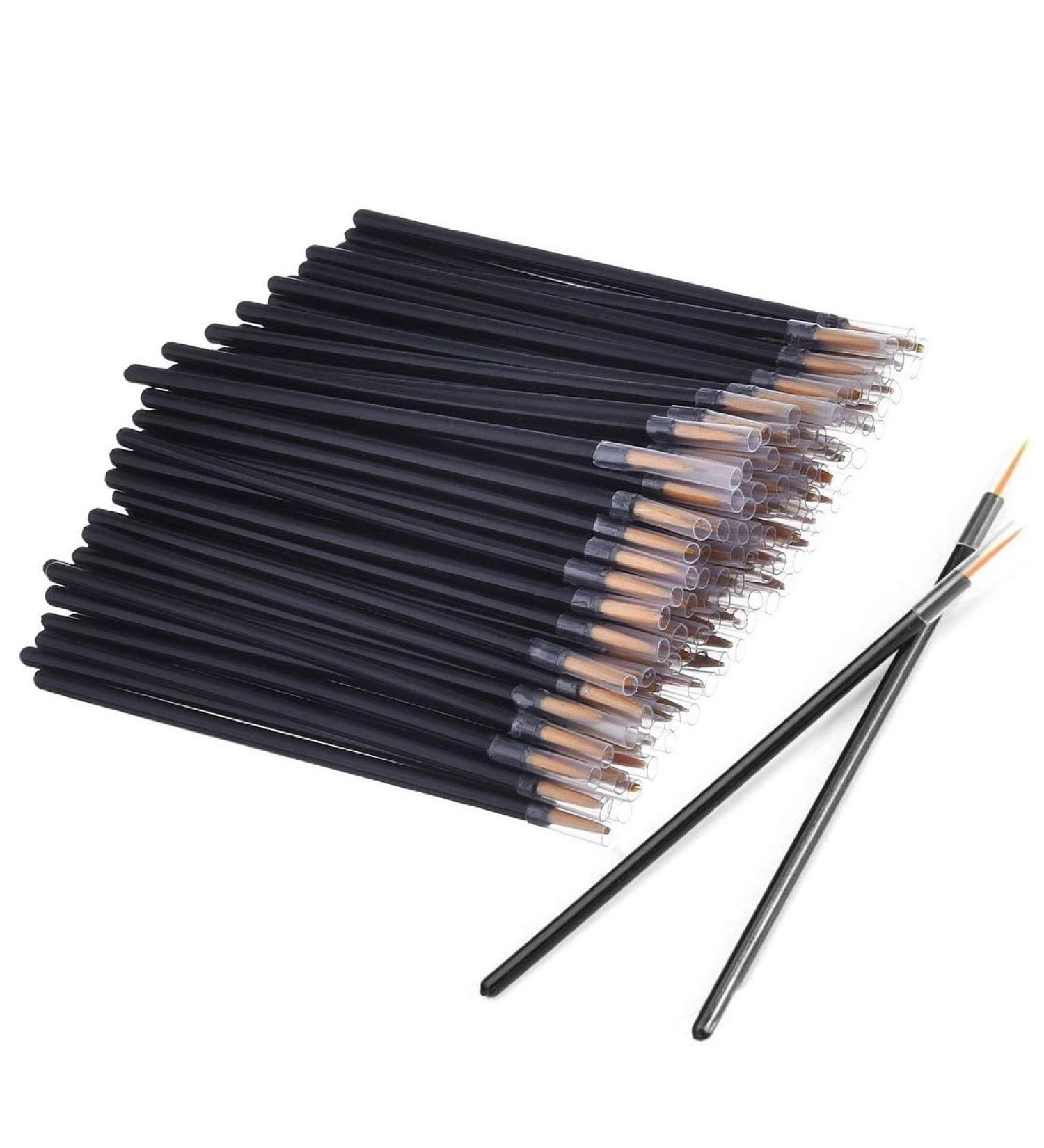 Disposable Eyeliner Brushes with Protective Cap - 100 Pack | Professional Makeup Applicators for Flawless Eye Liner - Buy Online on GoSupps.com
