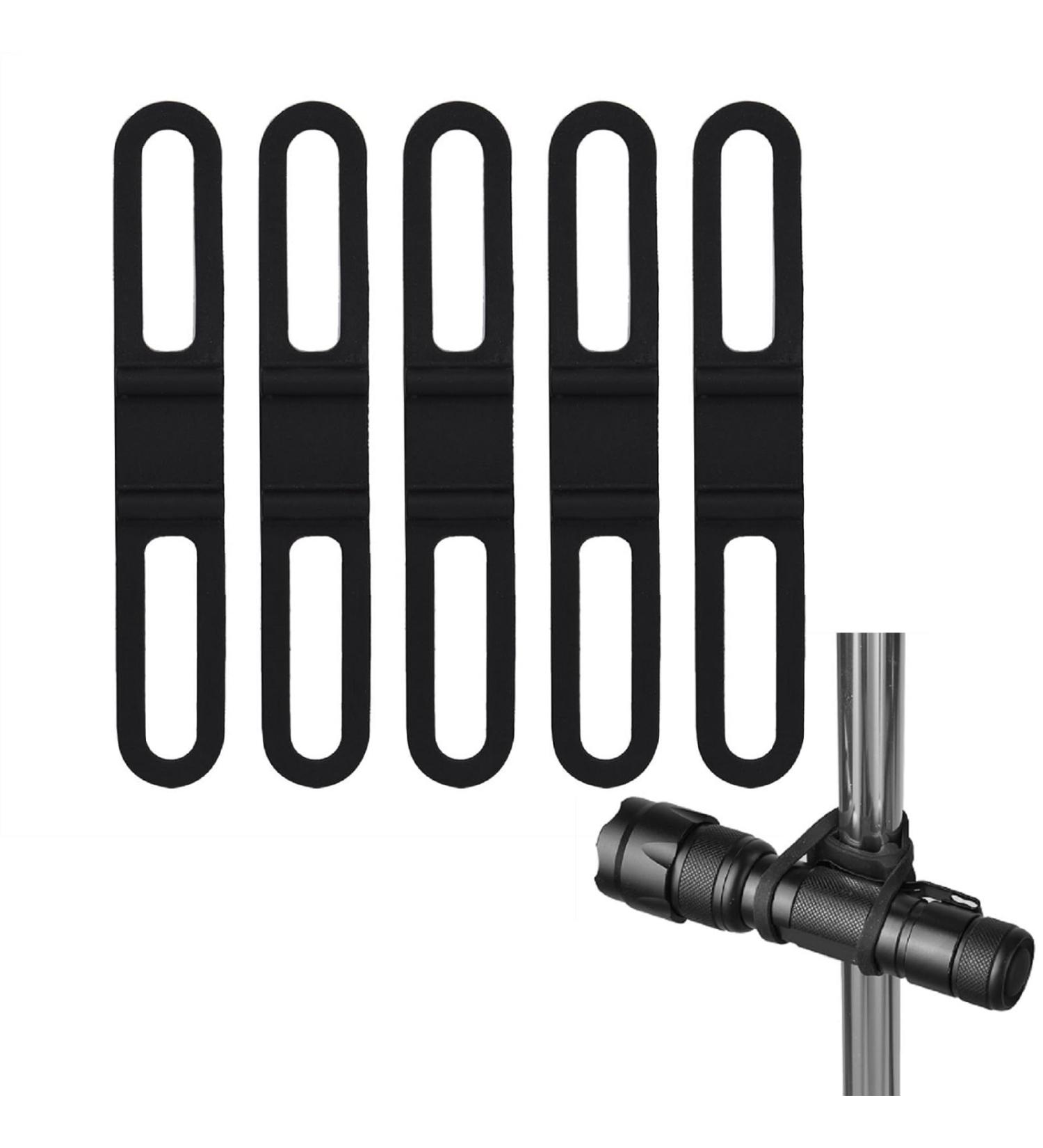 Elastic Flashlight Bracket - 5-Piece Silicone Bicycle Band | Multi-Purpose Holder for Flashlights Bottles & Phones - Buy Online on GoSupps.com