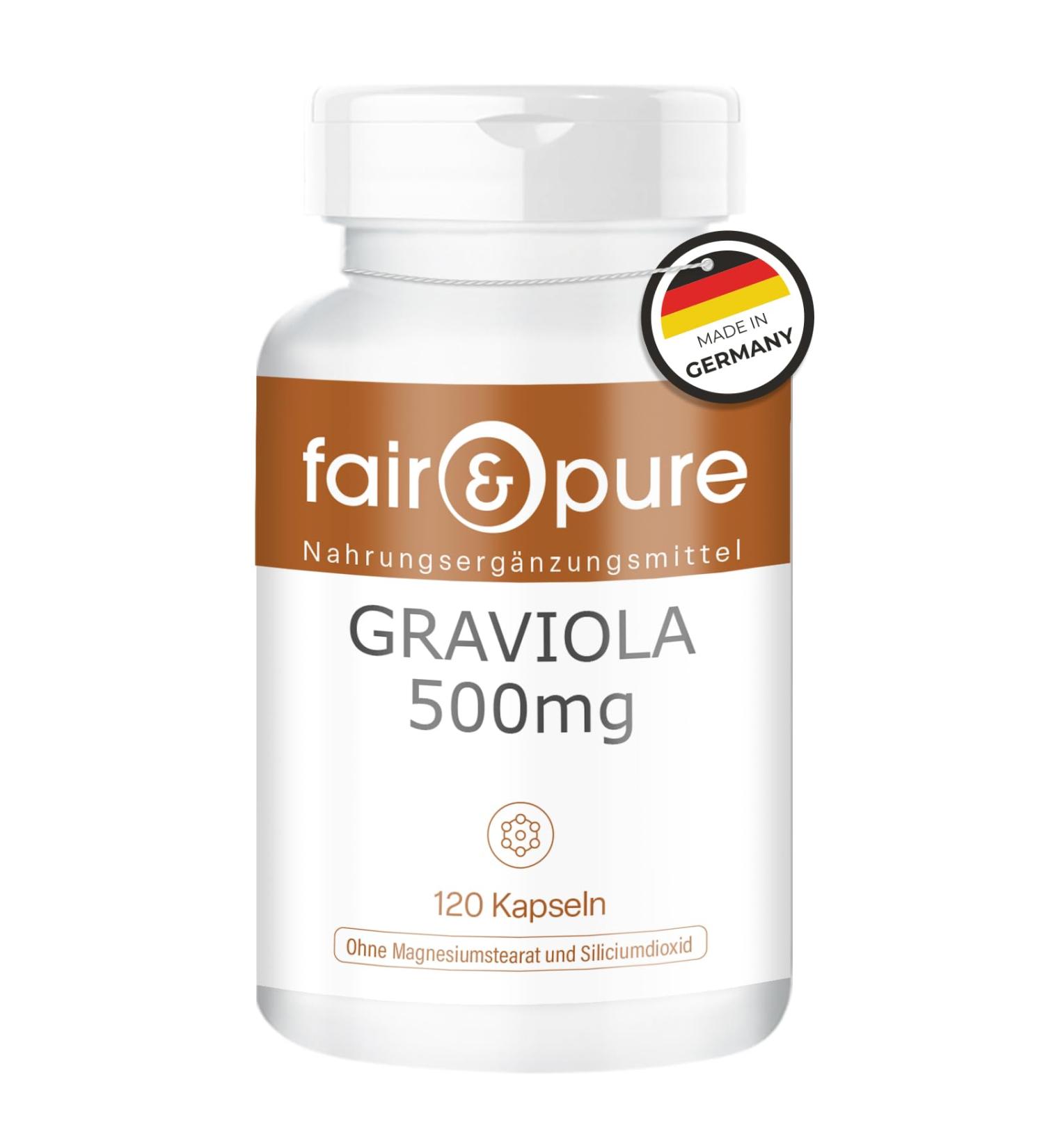 Fair & Pure - Graviola 500mg - 120 g lules v ganes - Buy Online on GoSupps.com