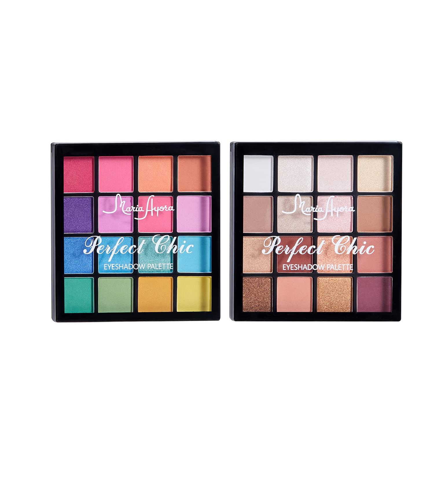 Professional 16-Color Eyeshadow Palette Set - Warm Neutrals & Brights | Highly Pigmented Eye Shadow Makeup Kit (2 Count) - Buy Online on GoSupps.com