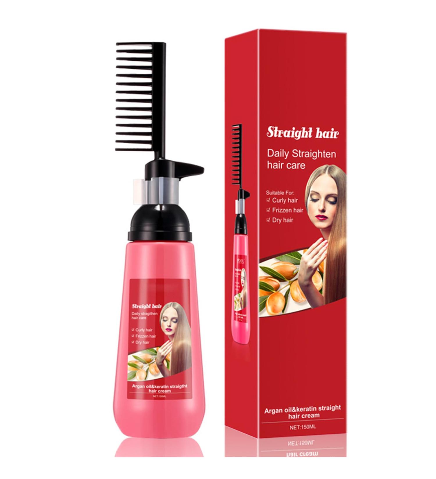 Hair Straightening Cream Hair Gloss and Silk Hair Straightening Hair Protein Correcting Nourishing Fast Smoothing Collagen Hair Straightener Cream for Curly Hair - 150ml - Buy Online on GoSupps.com