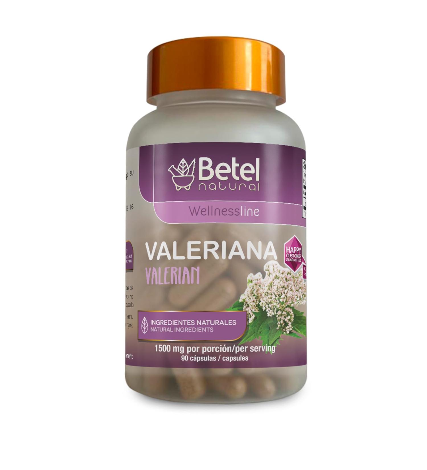 Betel Natural Premium Valerian/Valeriana Capsules 1500mg per Serving - 90 Capsules