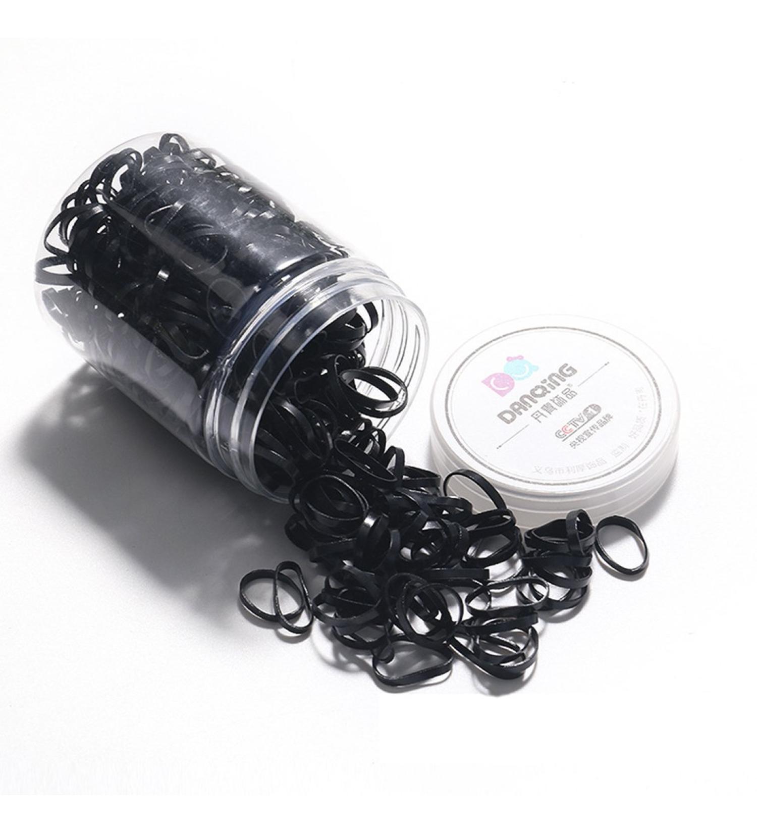 Miaoo 450 Pieces Mini Multi Color Elastic Rubber Bands Soft Elastic Hair Bands for Kids Baby Girls Hair Braids Hair Wedding Hairstyle and More (Black)